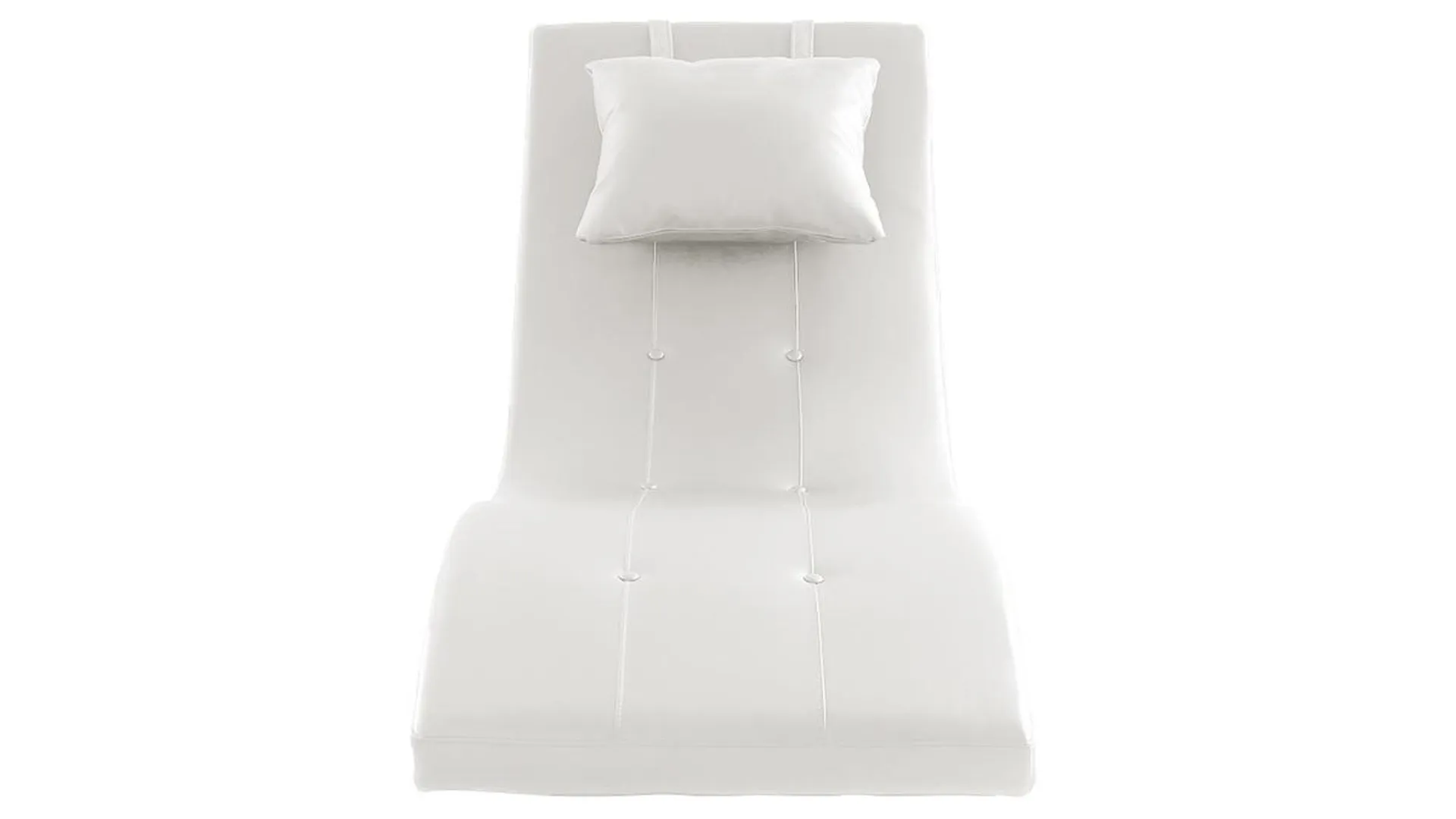 Chaise longue design blanc et acier chromé MONACO