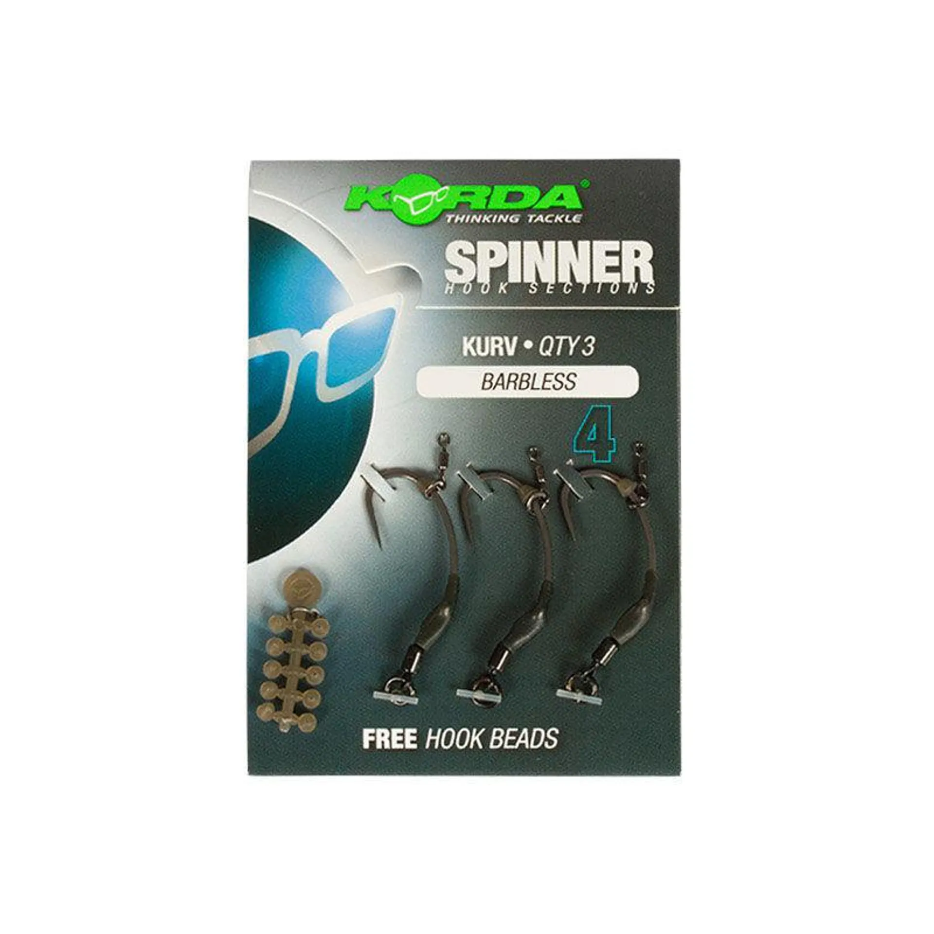 Hameçons montés carpe korda spinner hook sections kurv (sans ardillon)