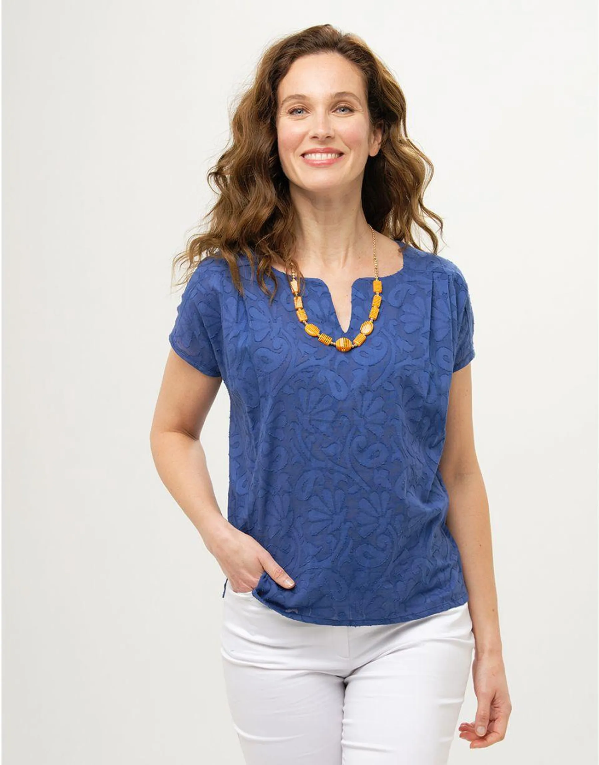 Blouse 100% coton bleu