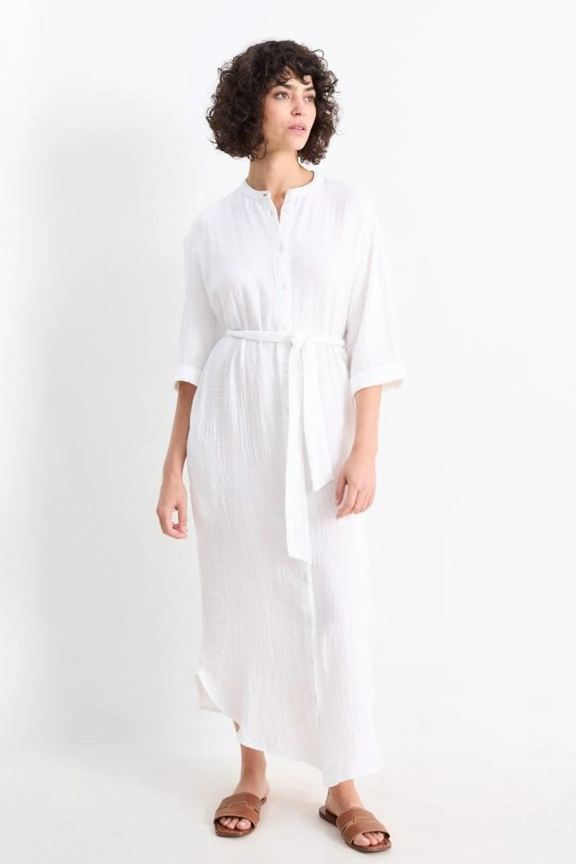 Muslin shirt dress