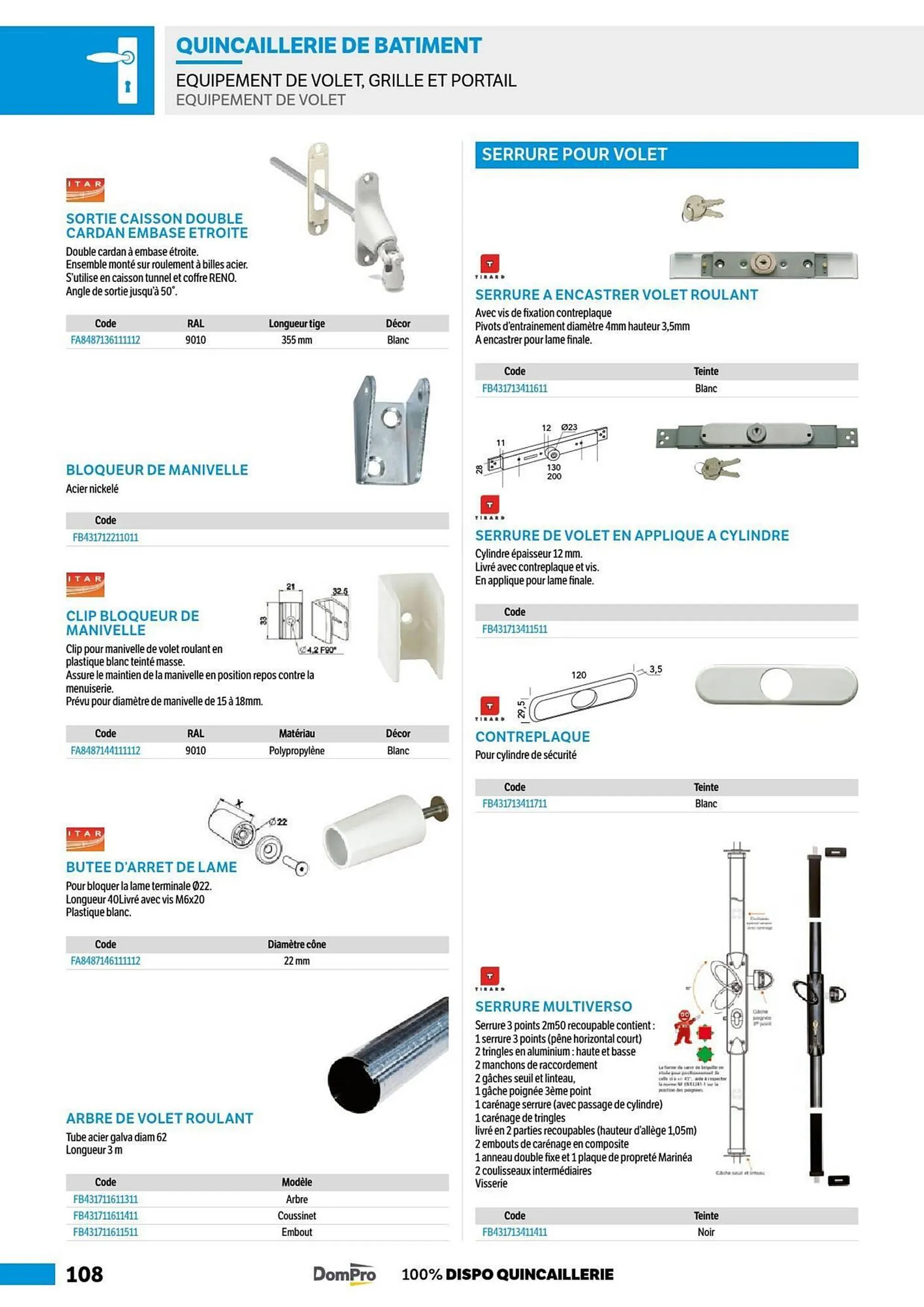 Catalogue DomPro du 8 juillet au 4 janvier 2025 - Catalogue page 108