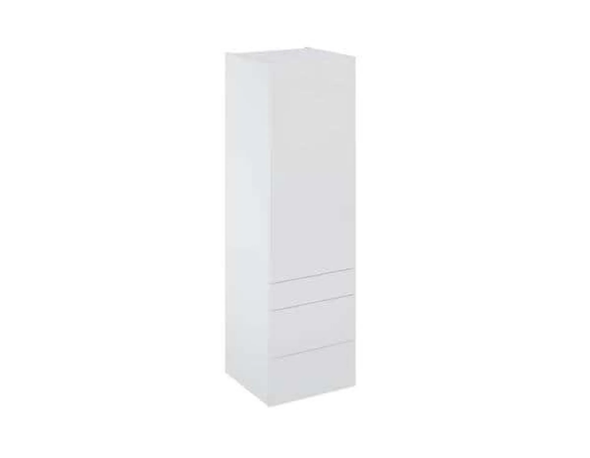 Colonne "Dorice" blanc brillant l.60 x h.201 x p.60 cm 1 porte + 1 tiroir + 2 casseroliers