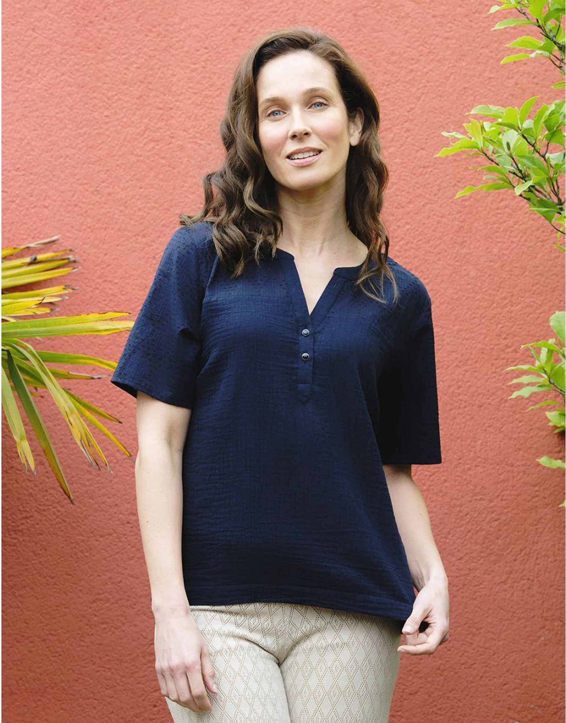 Top coton bleu marine