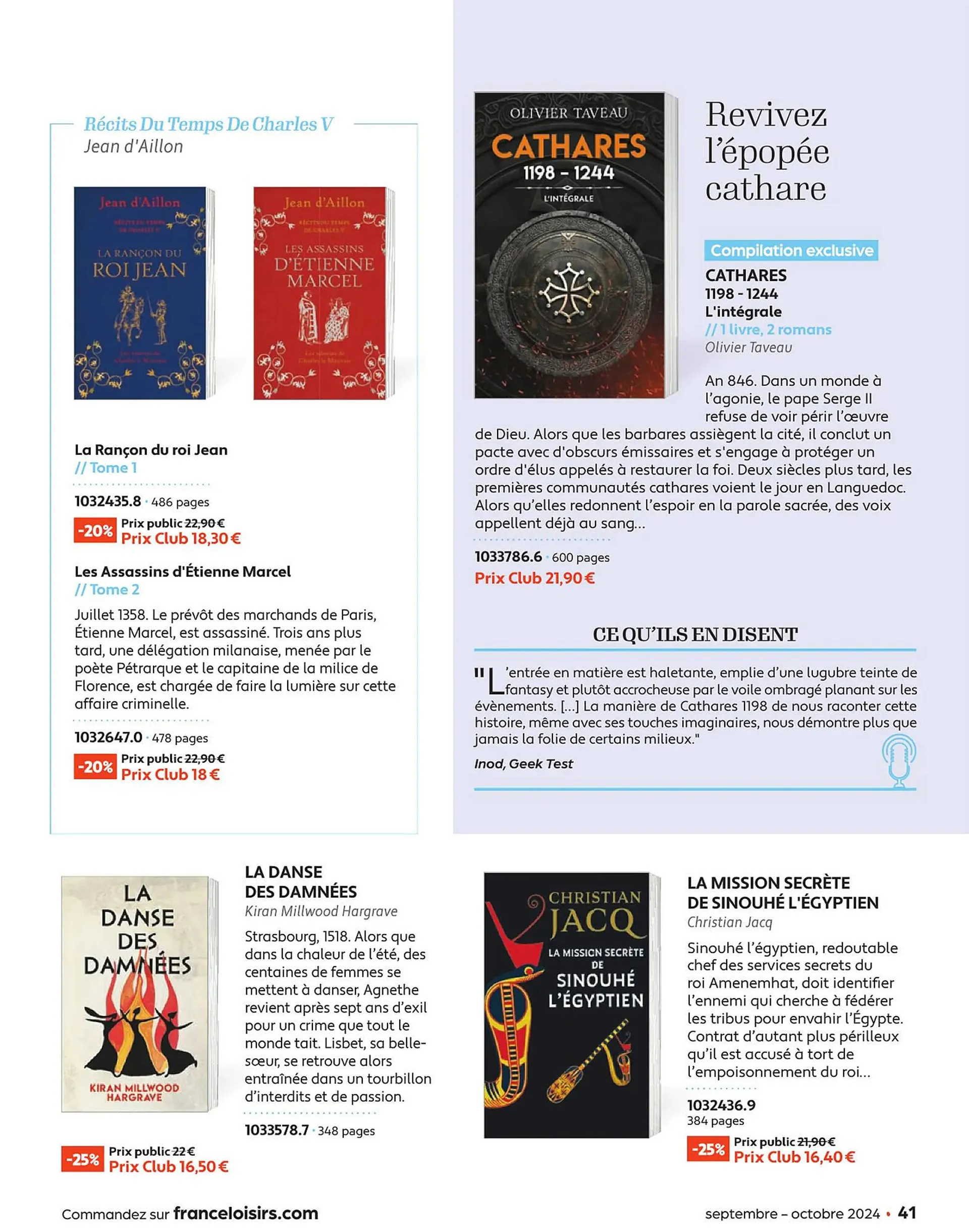 Catalogue France Loisirs du 1 septembre au 31 octobre 2024 - Catalogue page 41