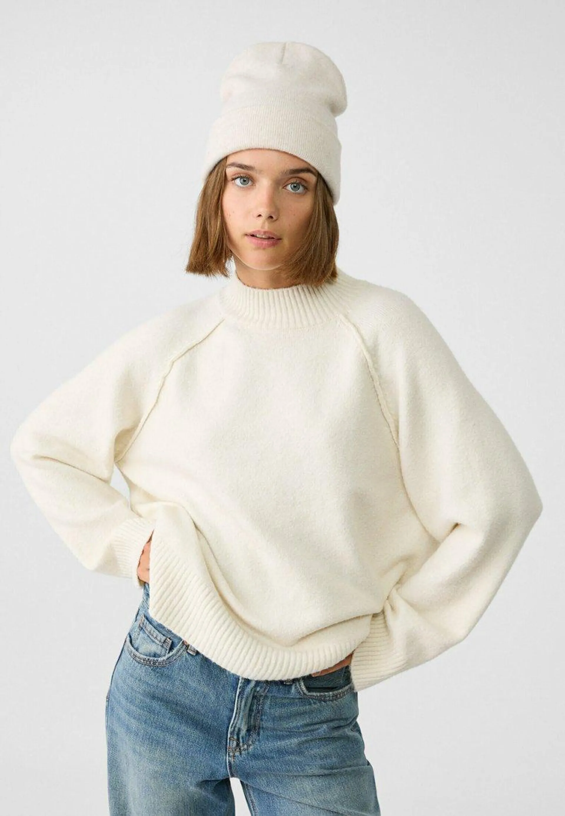 Pullover - mottled beige