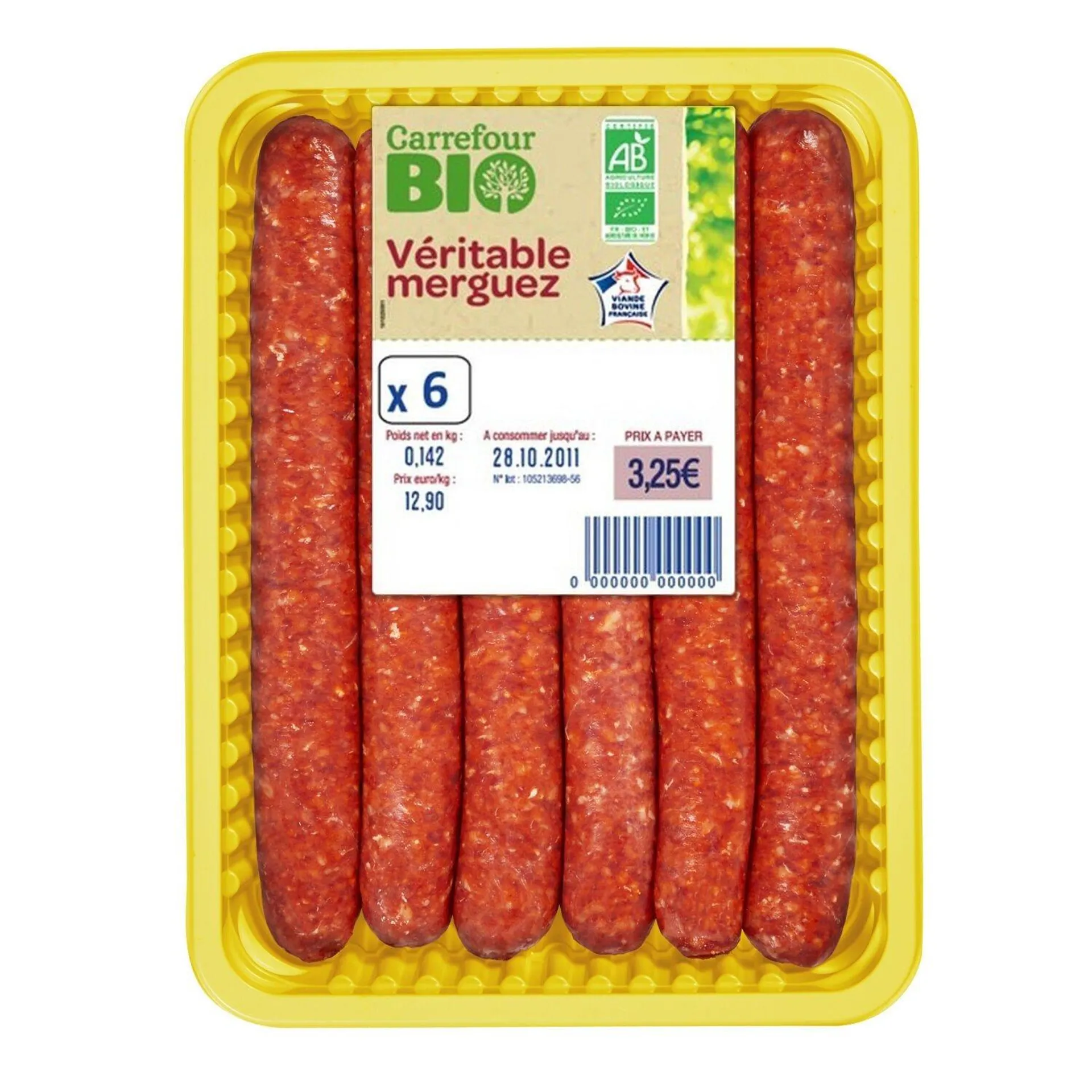 Merguez au bœuf bio CARREFOUR BIO