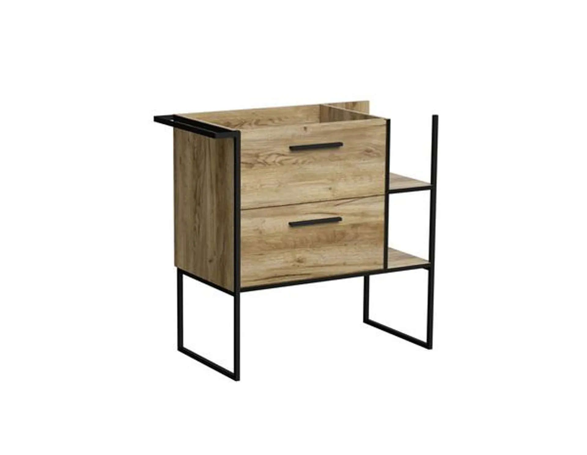 Meuble sous vasque a poser decor bois "district" l.87,5 x h.85 x p.45 cm