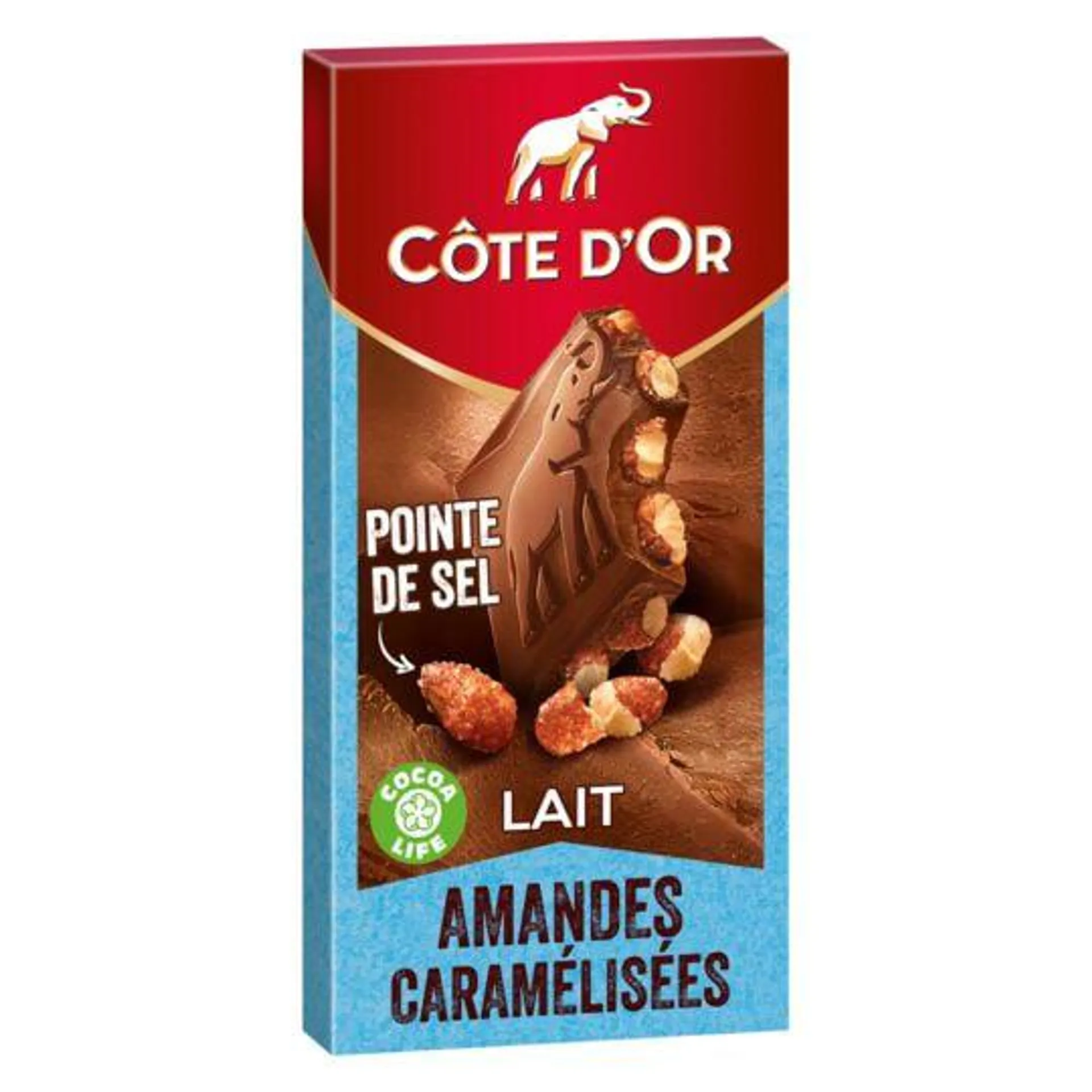 Chocolat au lait à la pointe de sel et aux amandes caramélisées COTE D'OR