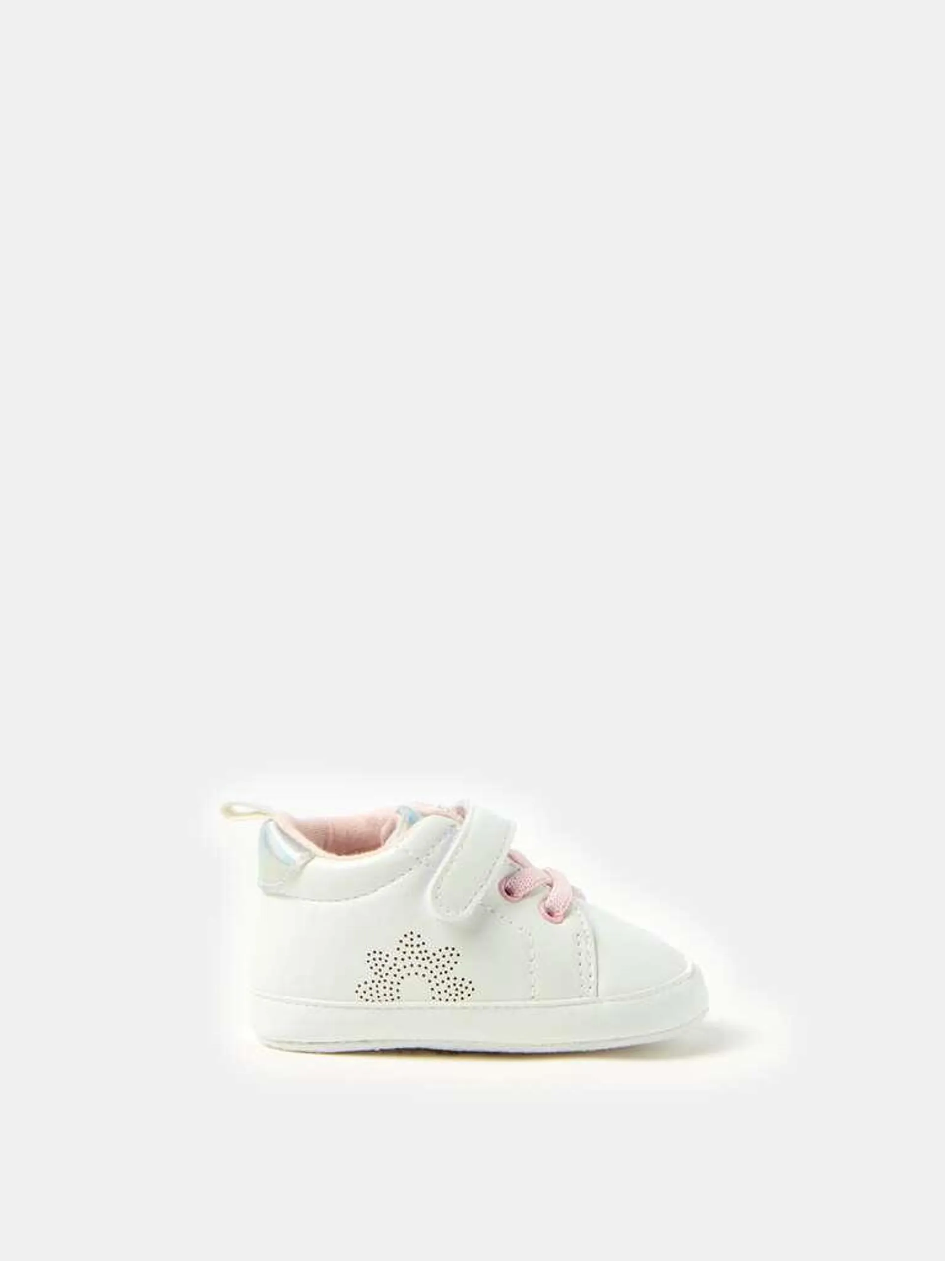 Sneakers with openwork flower Blanc optique