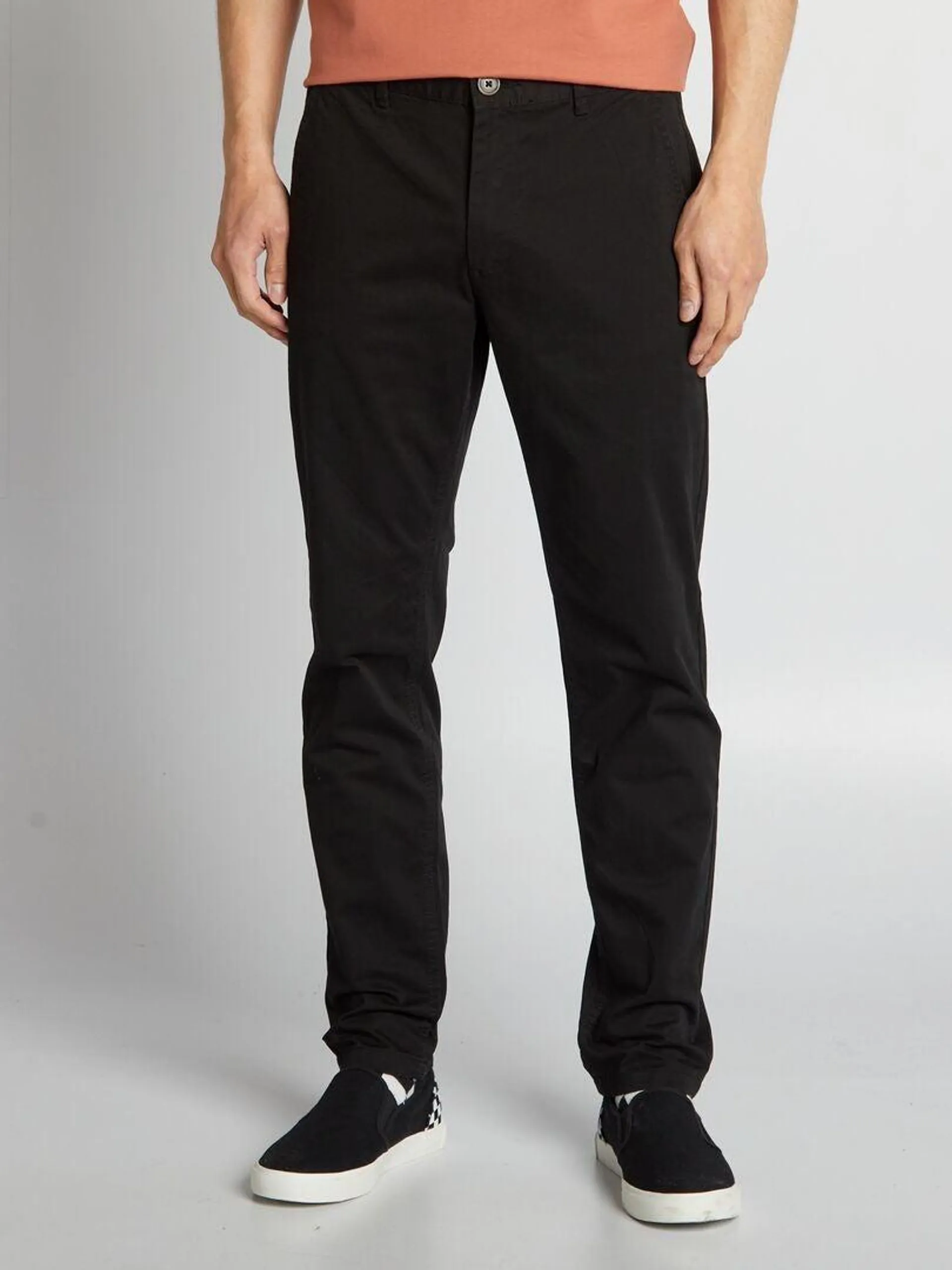 Pantalon chino slim - noir