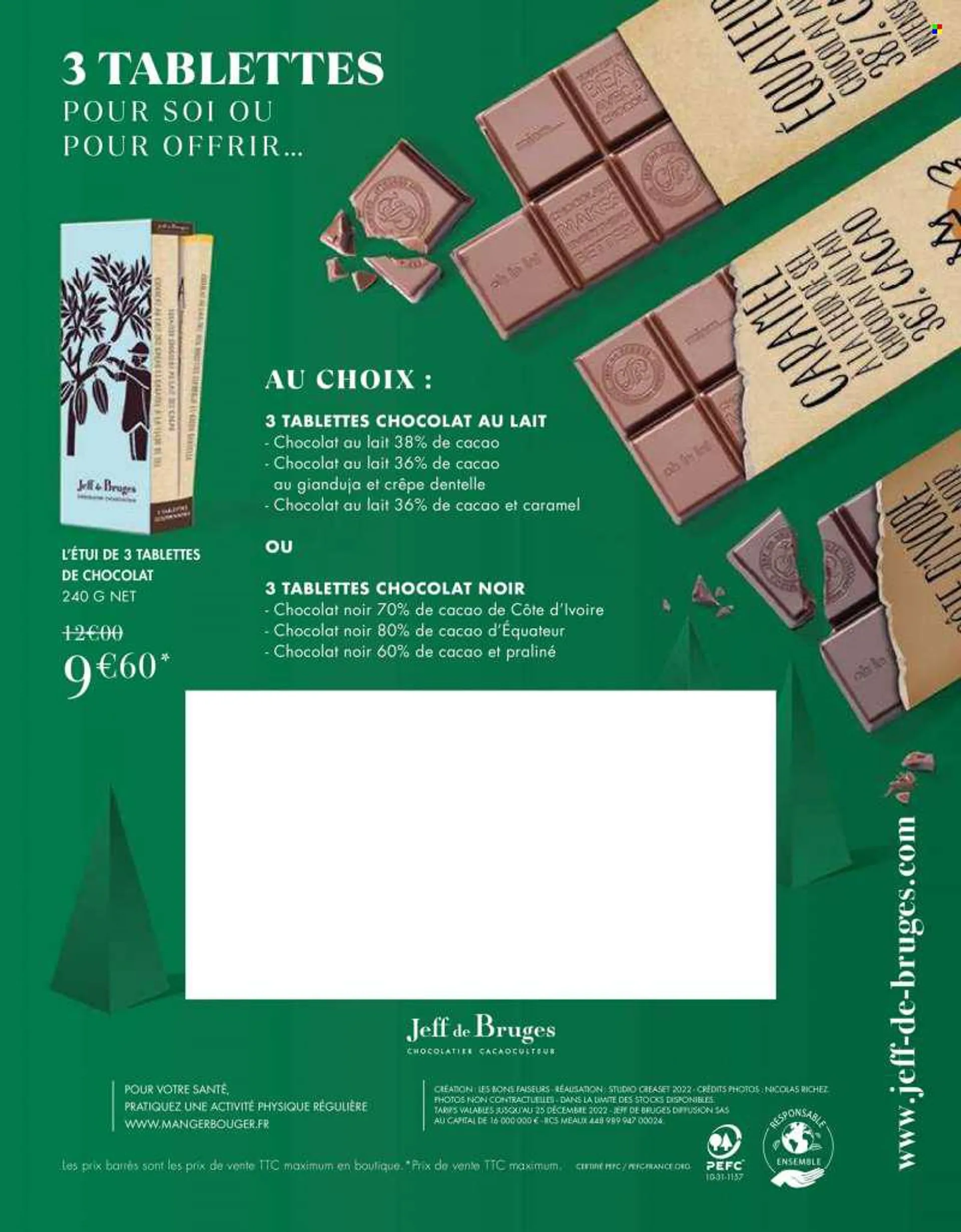 Catalogue Jeff de Bruges - 02/08/2022 - 25/12/2022 - Produits soldés - chocolat, chocolat noir, pralinés. Page 24.