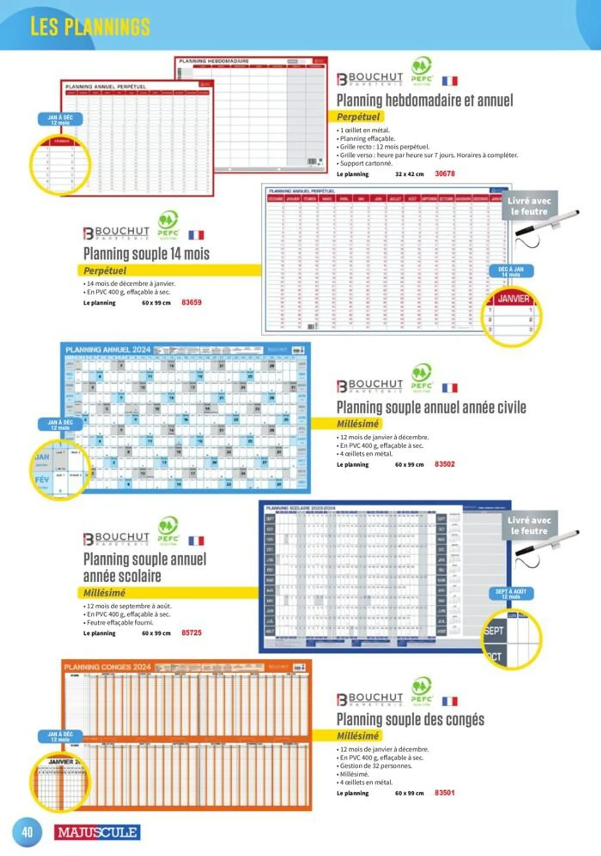 Les agendas et calendriers 2024 - 40