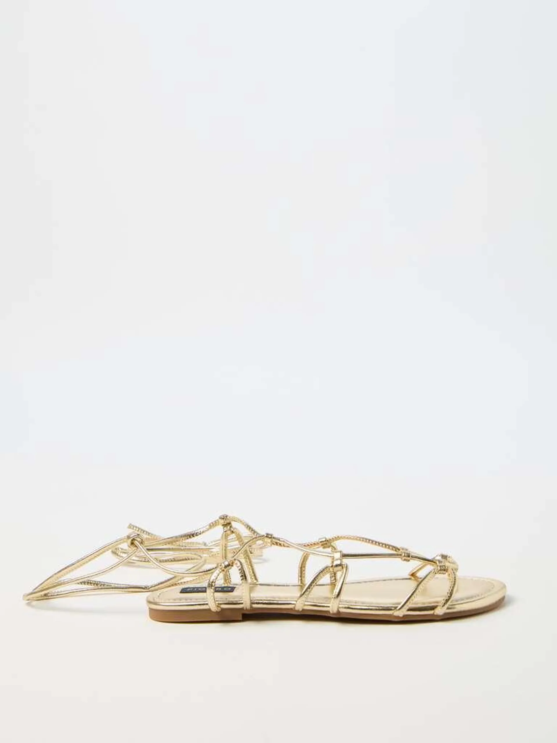 Metallised sandals Jaune doré