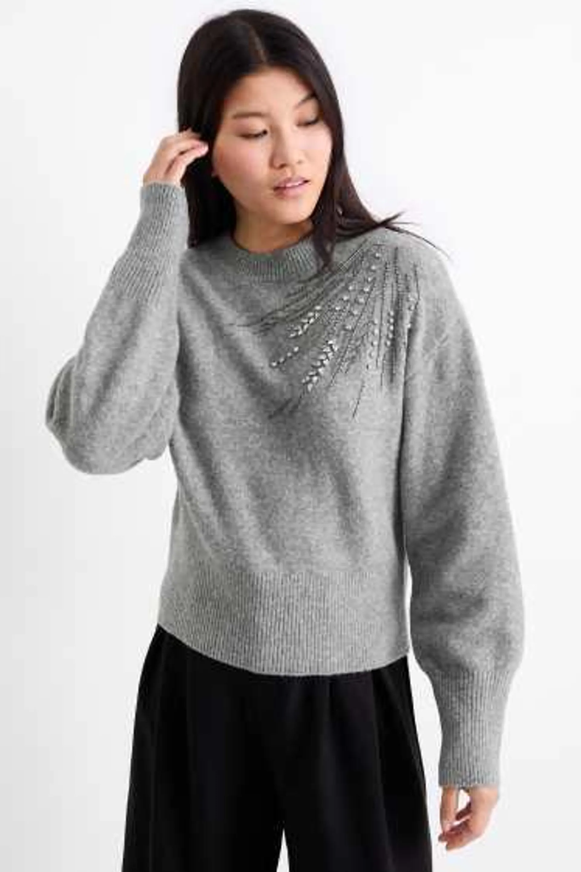 Jumper with rhinestones