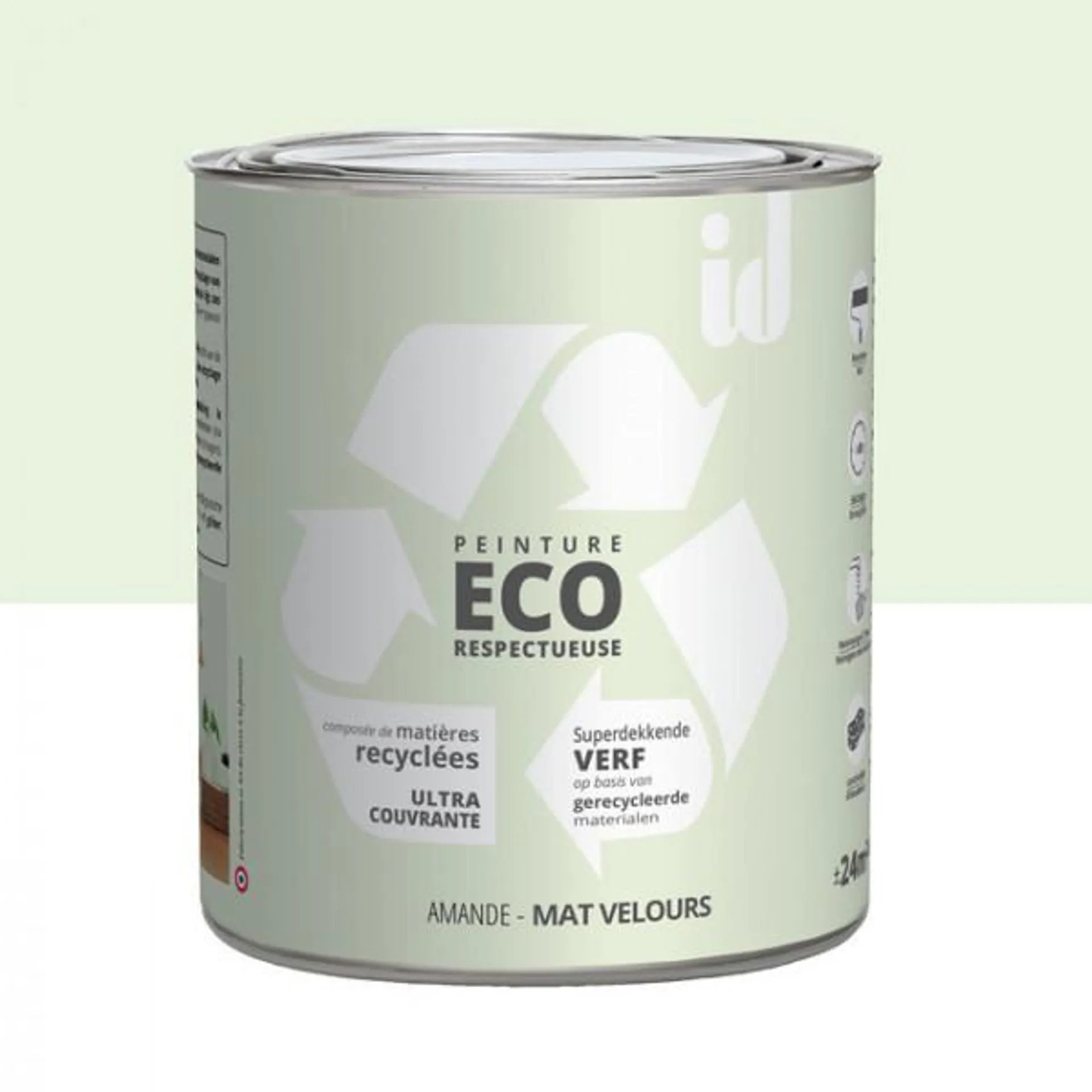 Peinture Eco responsable à base de matières recyclées amande mat-velours 2L