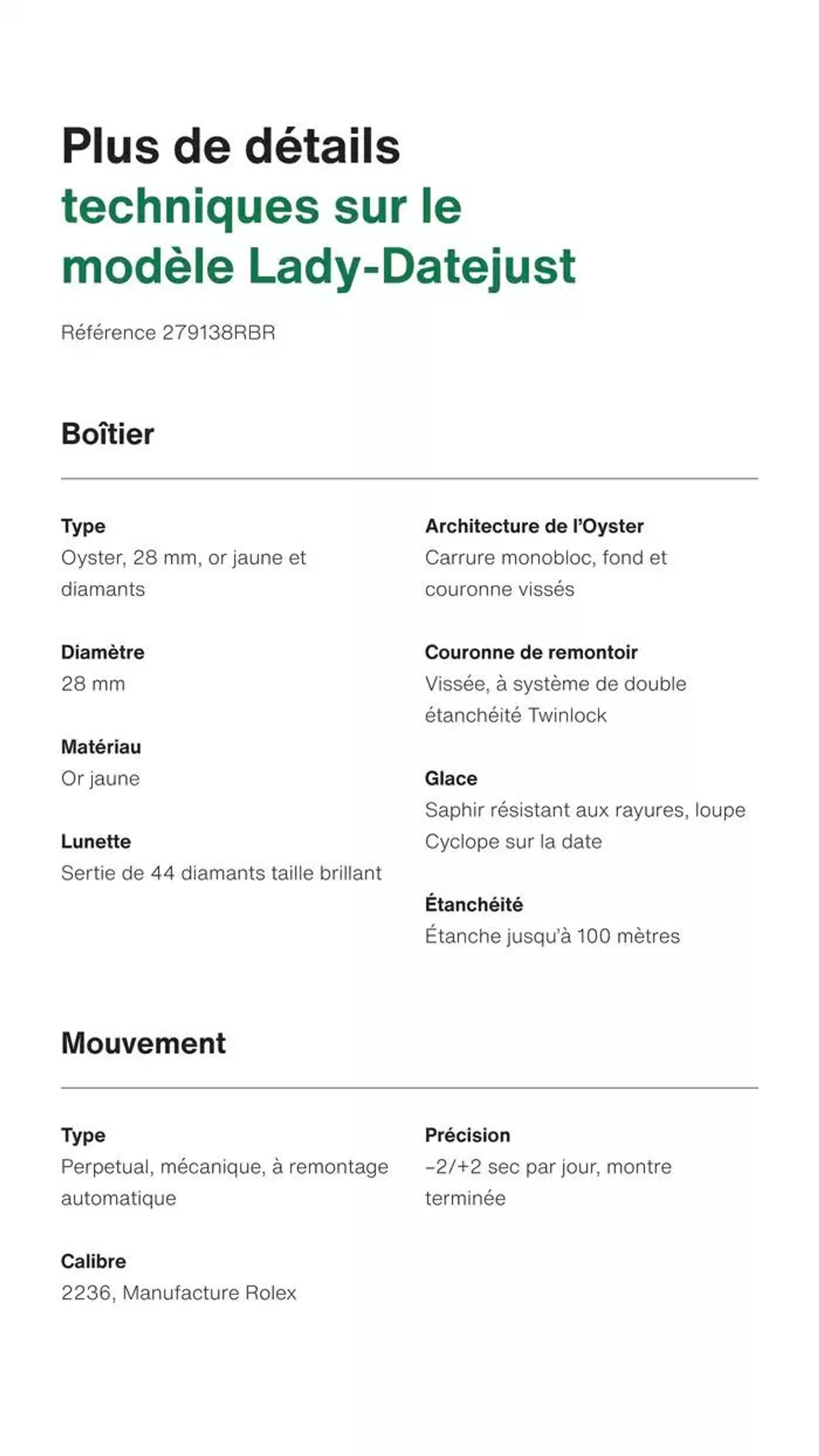 Rolex Lady Datejust du 3 octobre au 3 octobre 2025 - Catalogue page 11