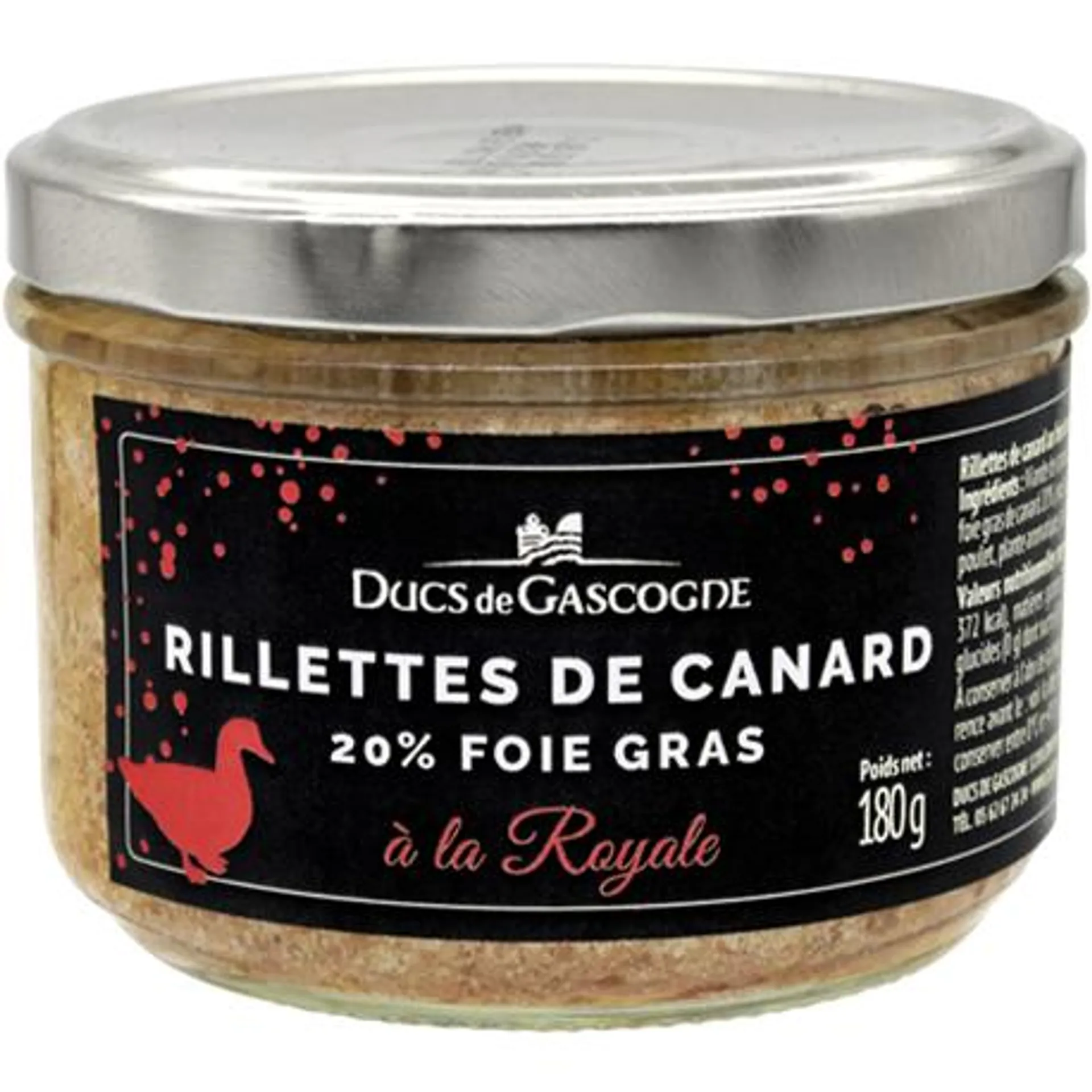 Rillettes de Canard à la Royale (20% foie gras) 180g