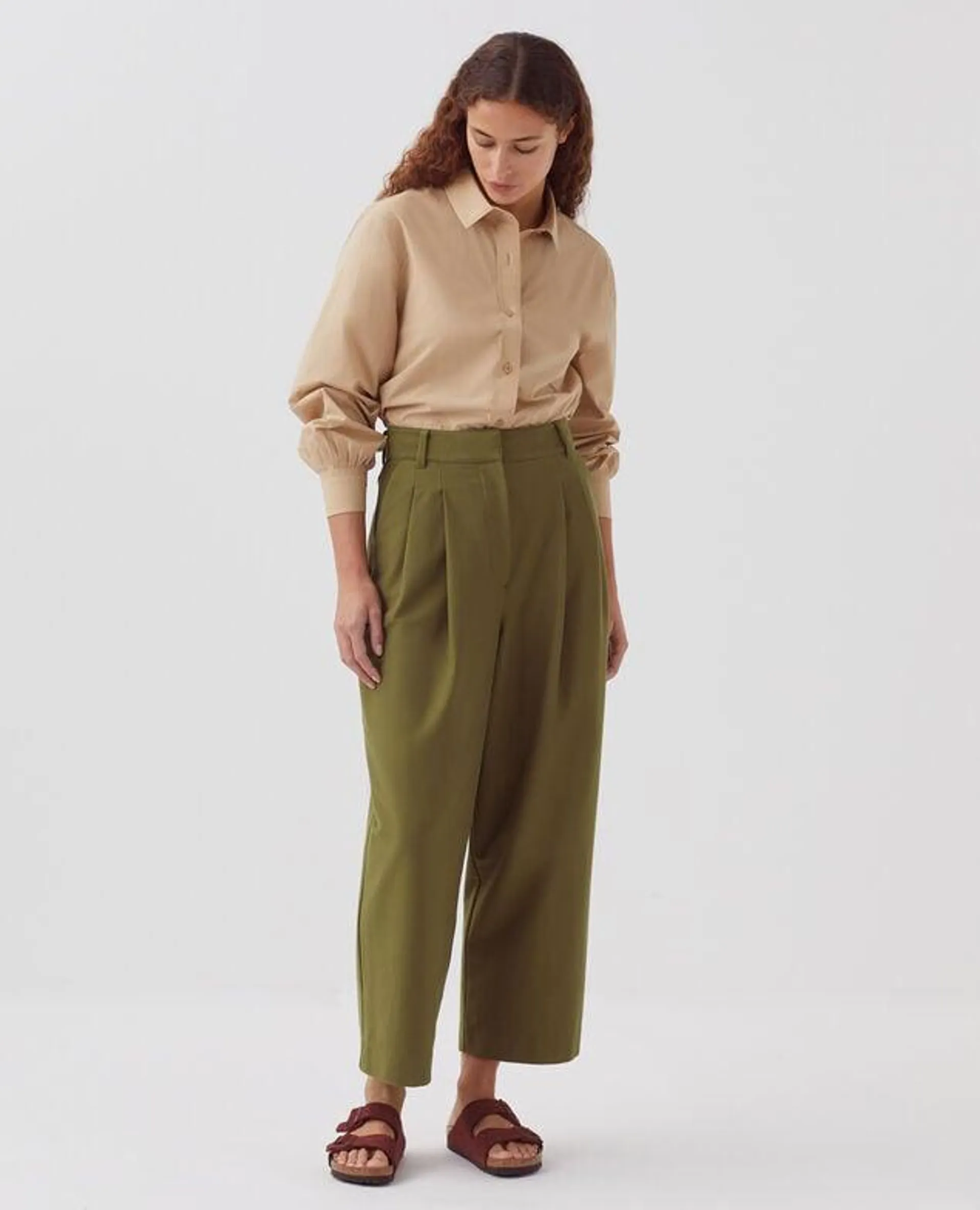 PEGGY - Pantalon carrot military olive