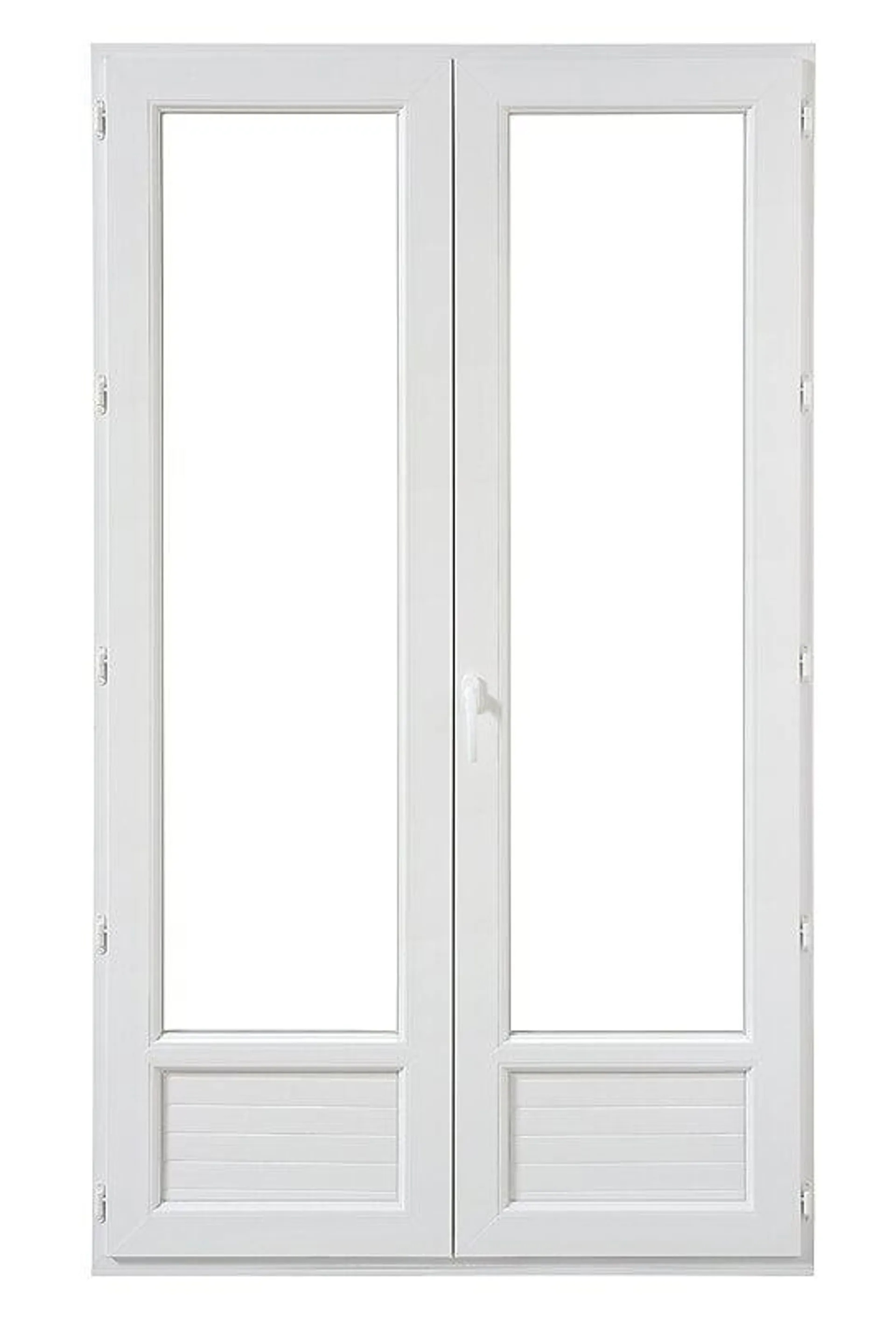 Porte-fenetre PVC 2 vantaux double vitrage tirant droit - 205x120cm