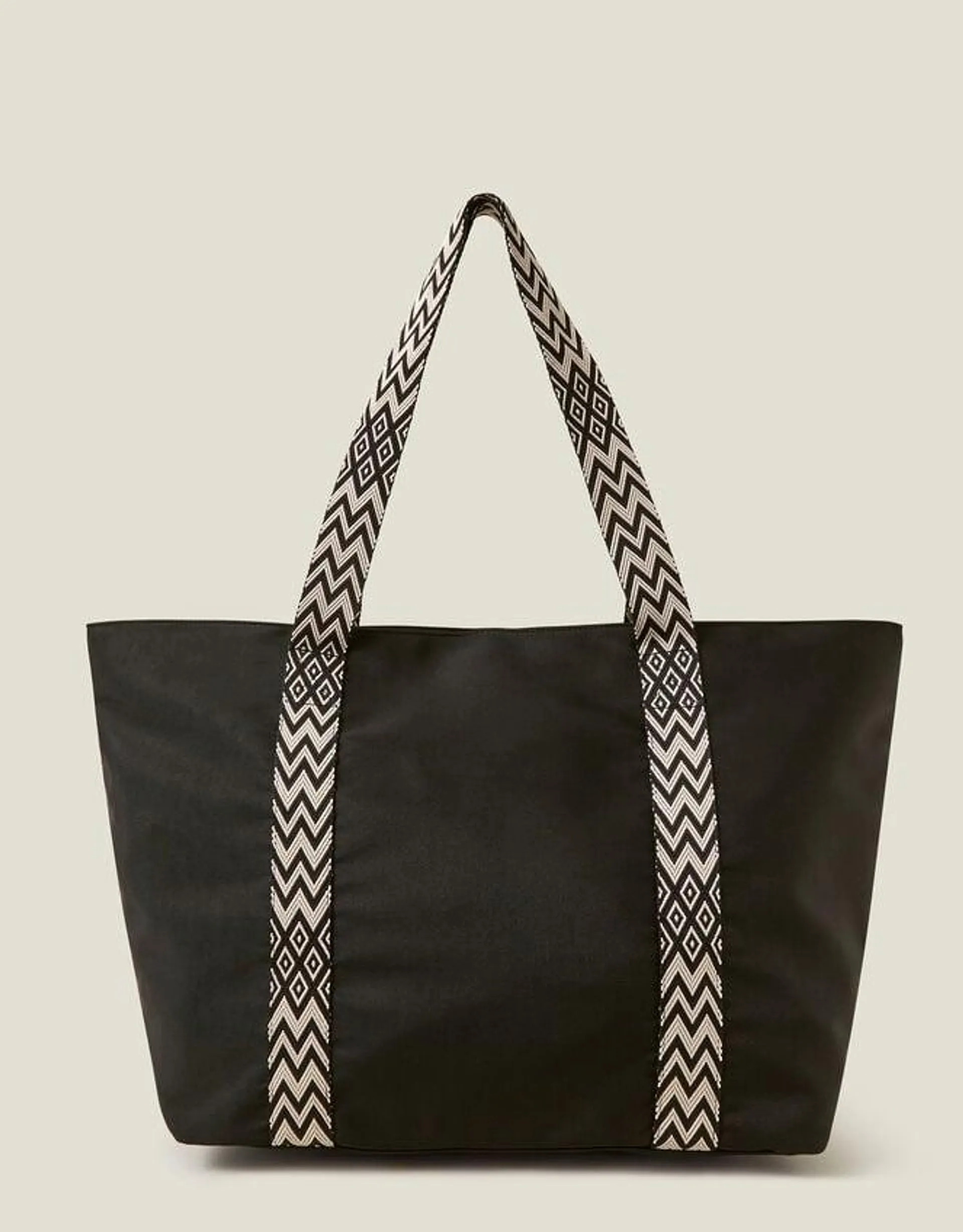 Webbing Strap Tote Bag Black