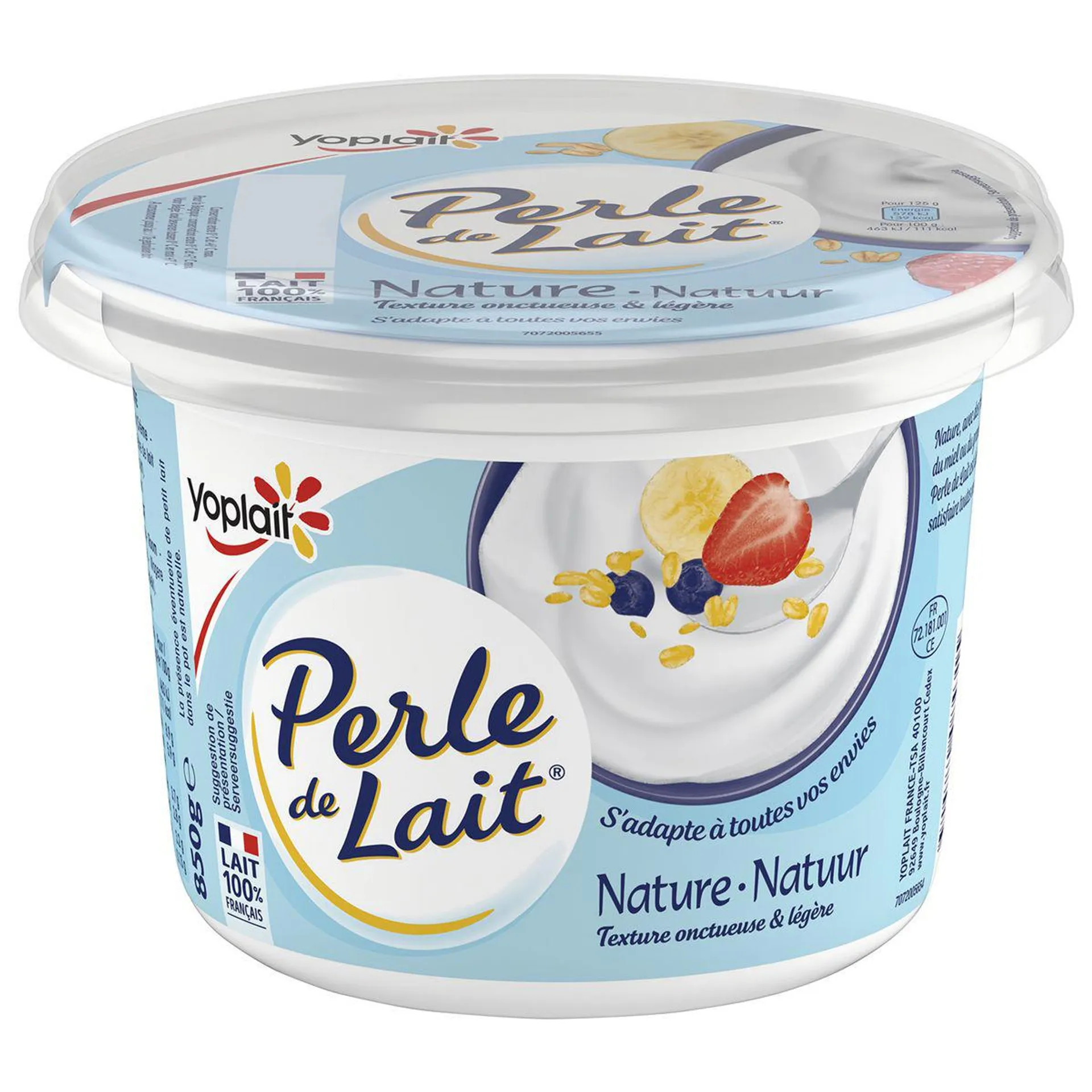 PERLE DE LAIT Yaourt nature 850g