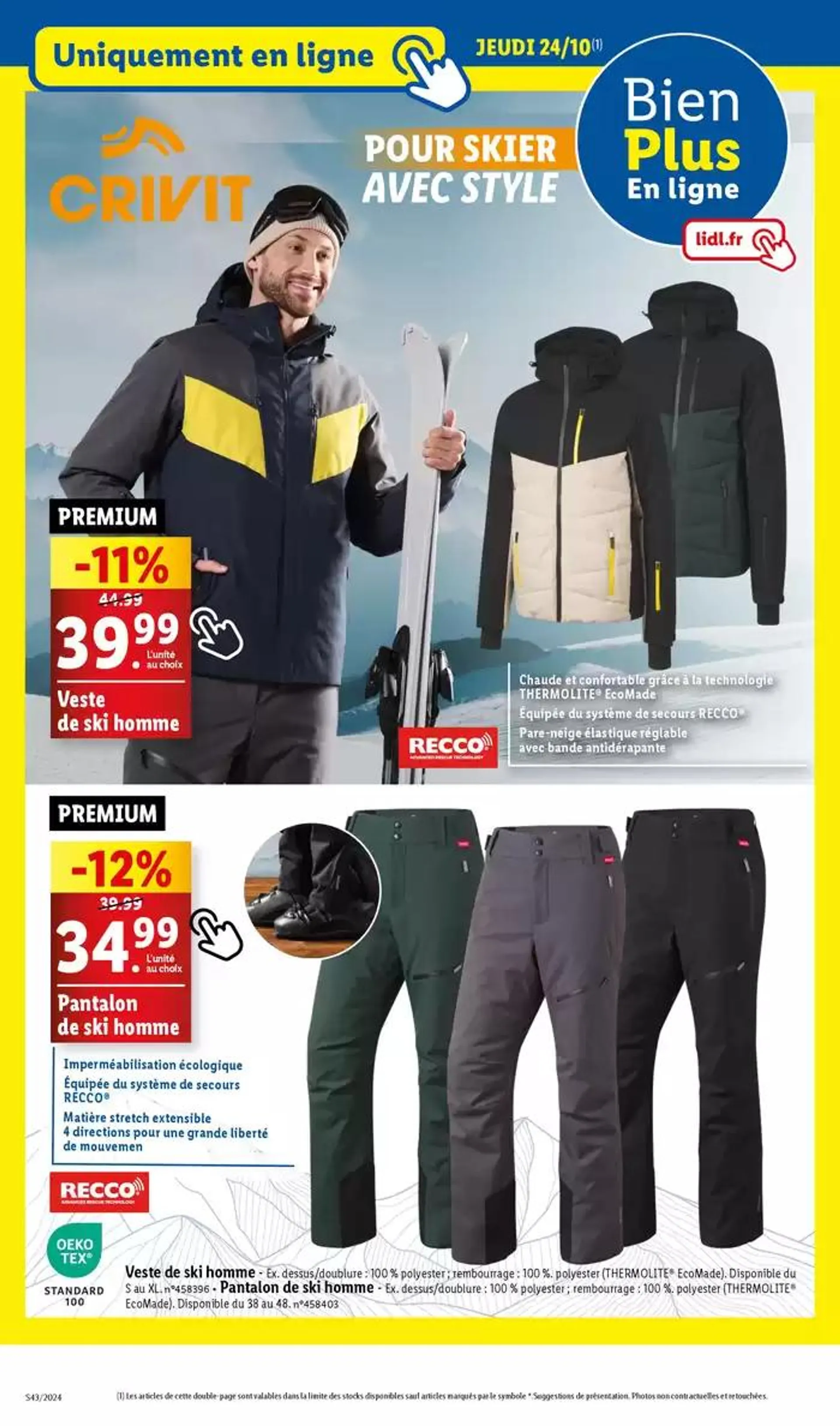 Skiez à prix réduit en profitant des bonnes affaires sur notre marque de sport Crivit du 21 octobre au 24 octobre 2024 - Catalogue page 36