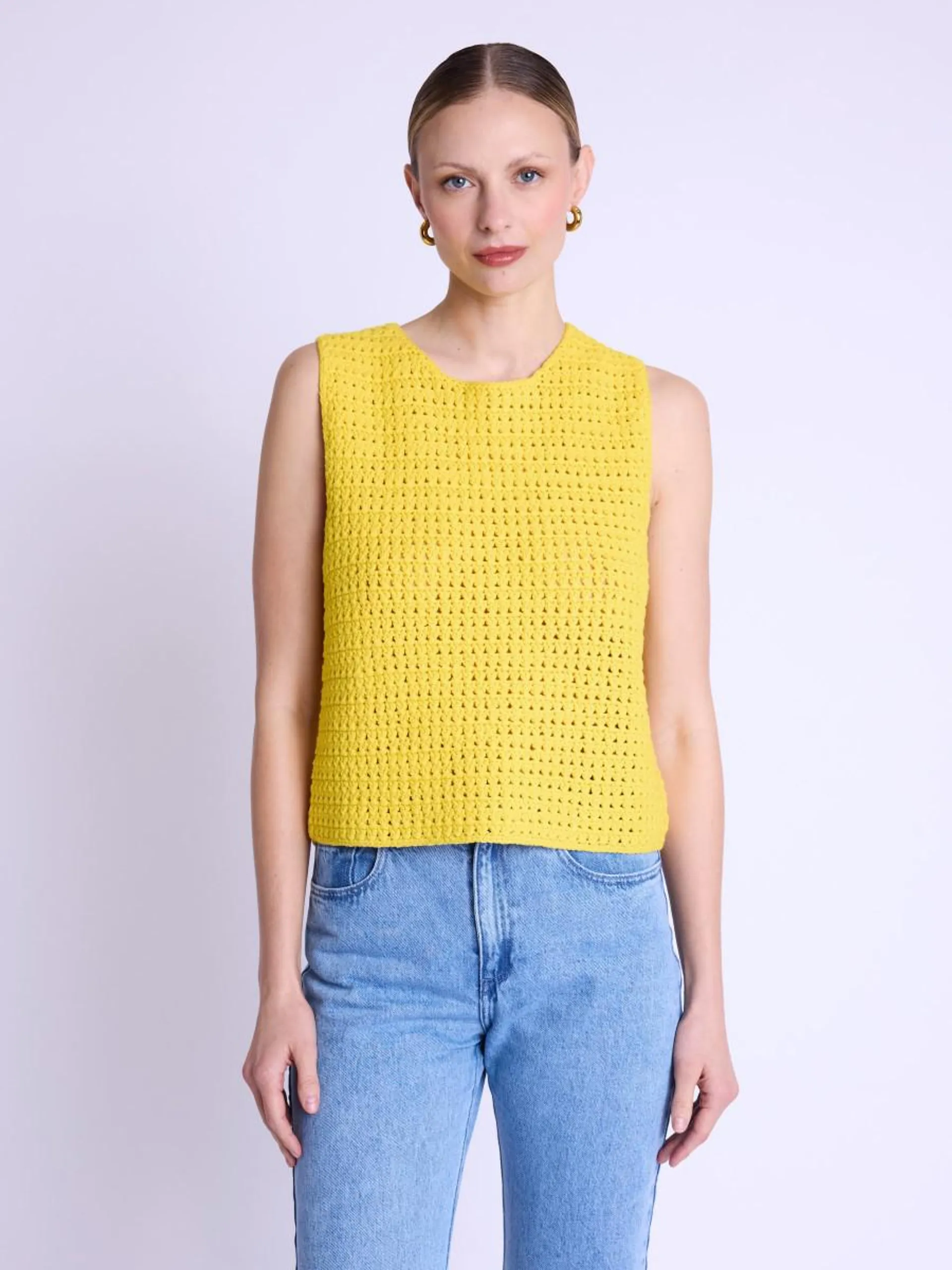 ANAIA | Top jaune en crochet