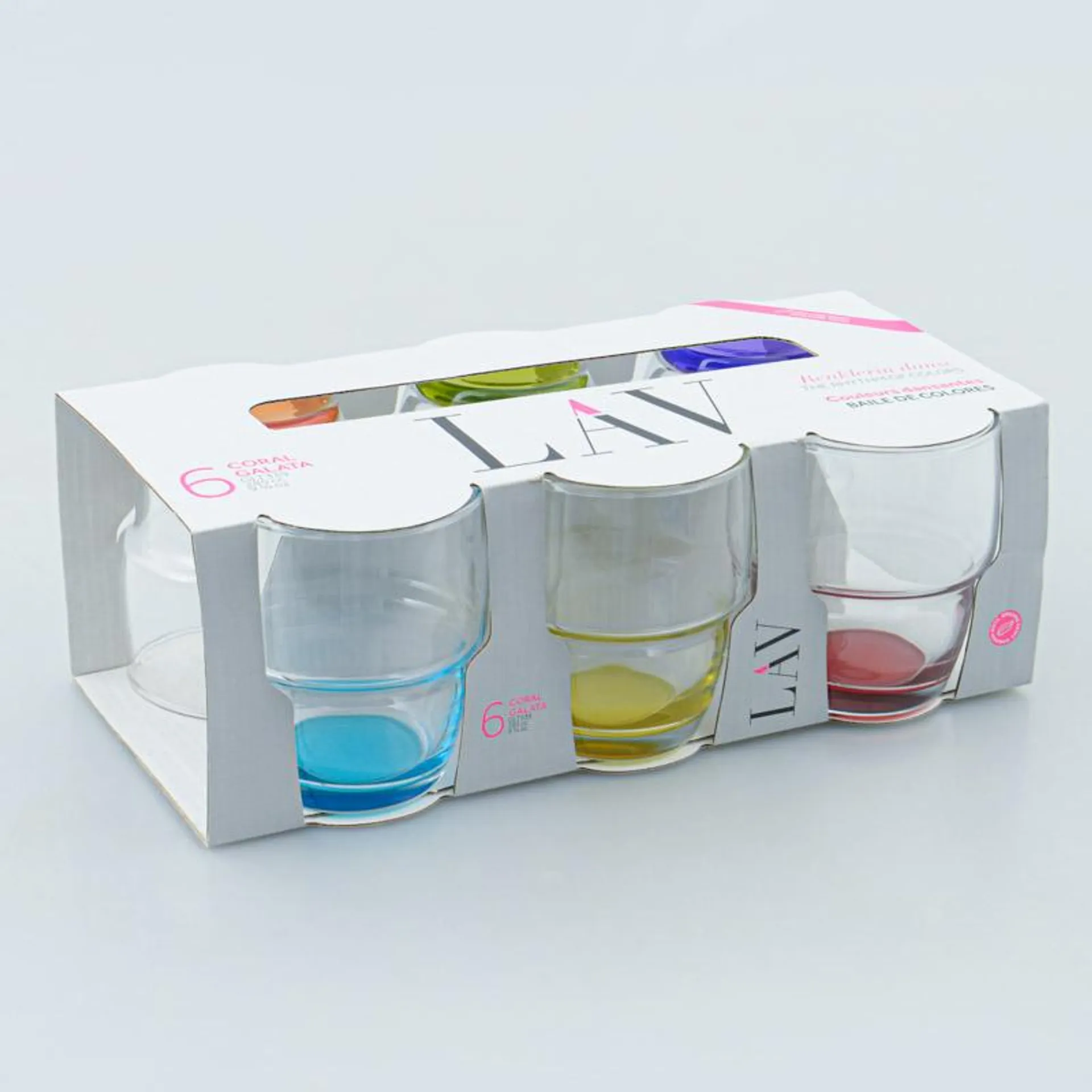 Lot de 6 verres colorés