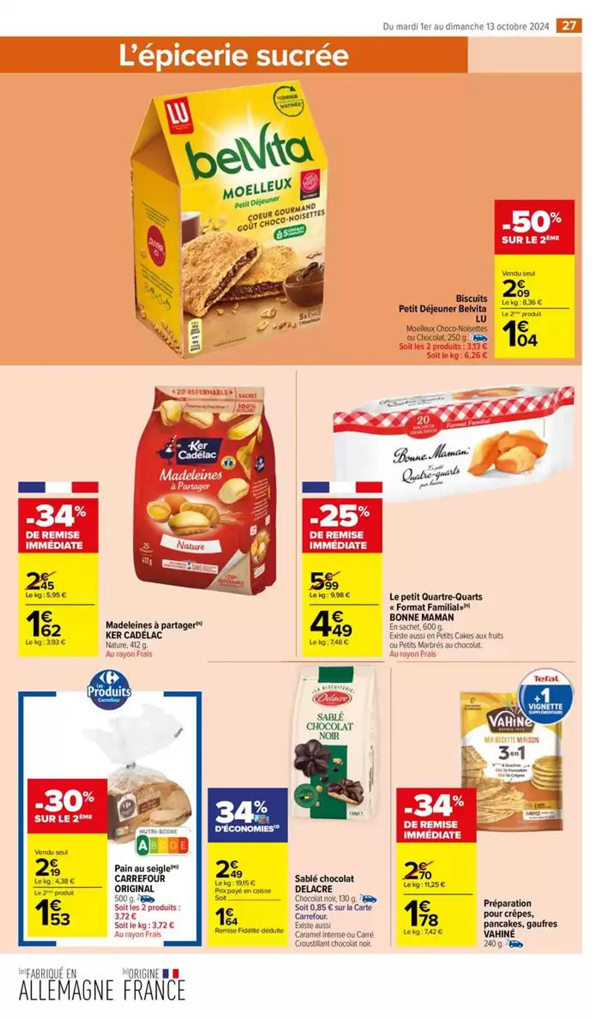 LES SURGELÉS ET GLACES du 1 octobre au 13 octobre 2024 - Catalogue page 29