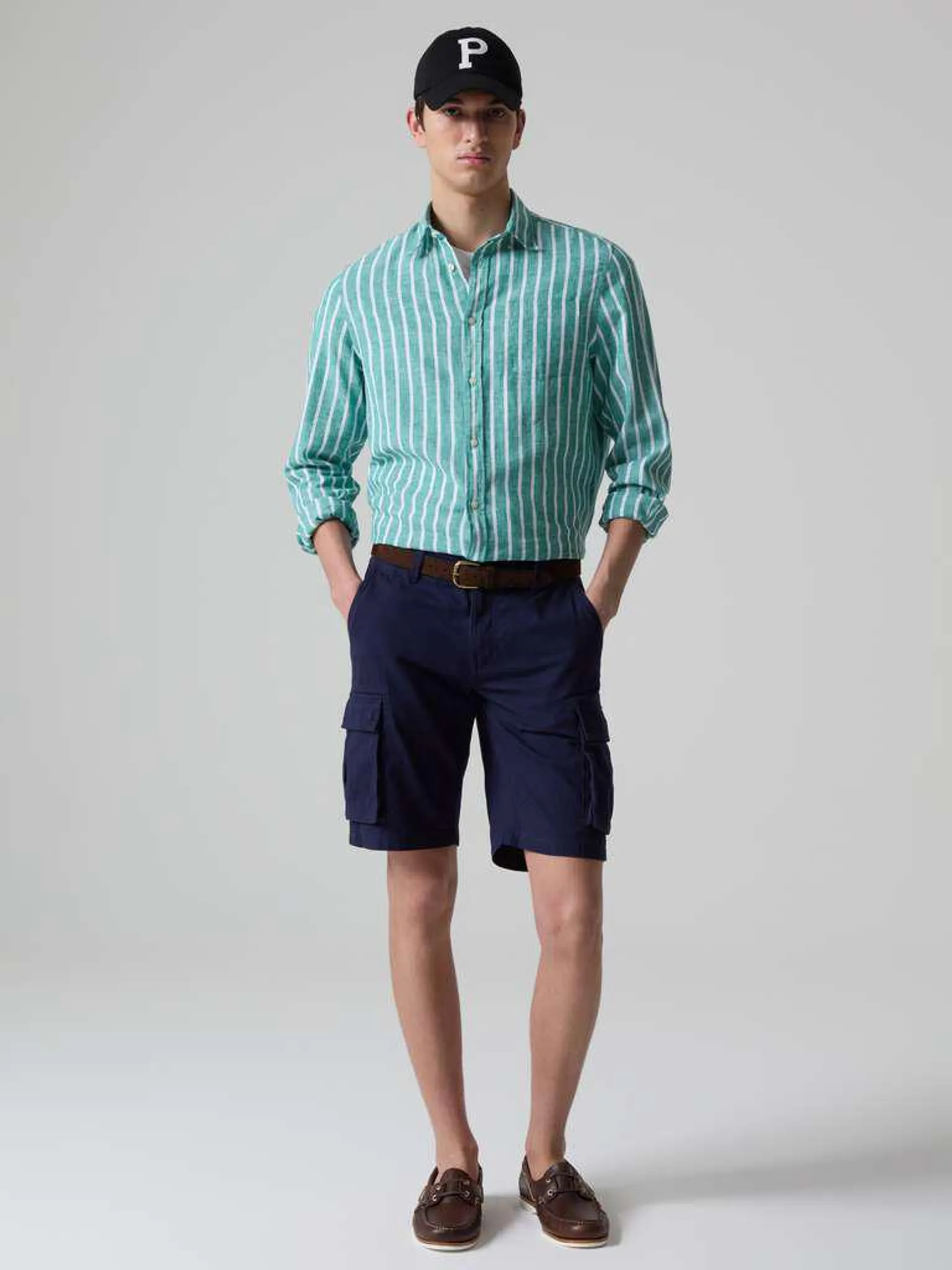 Cargo Bermuda shorts in cotton twill Bleu nuit