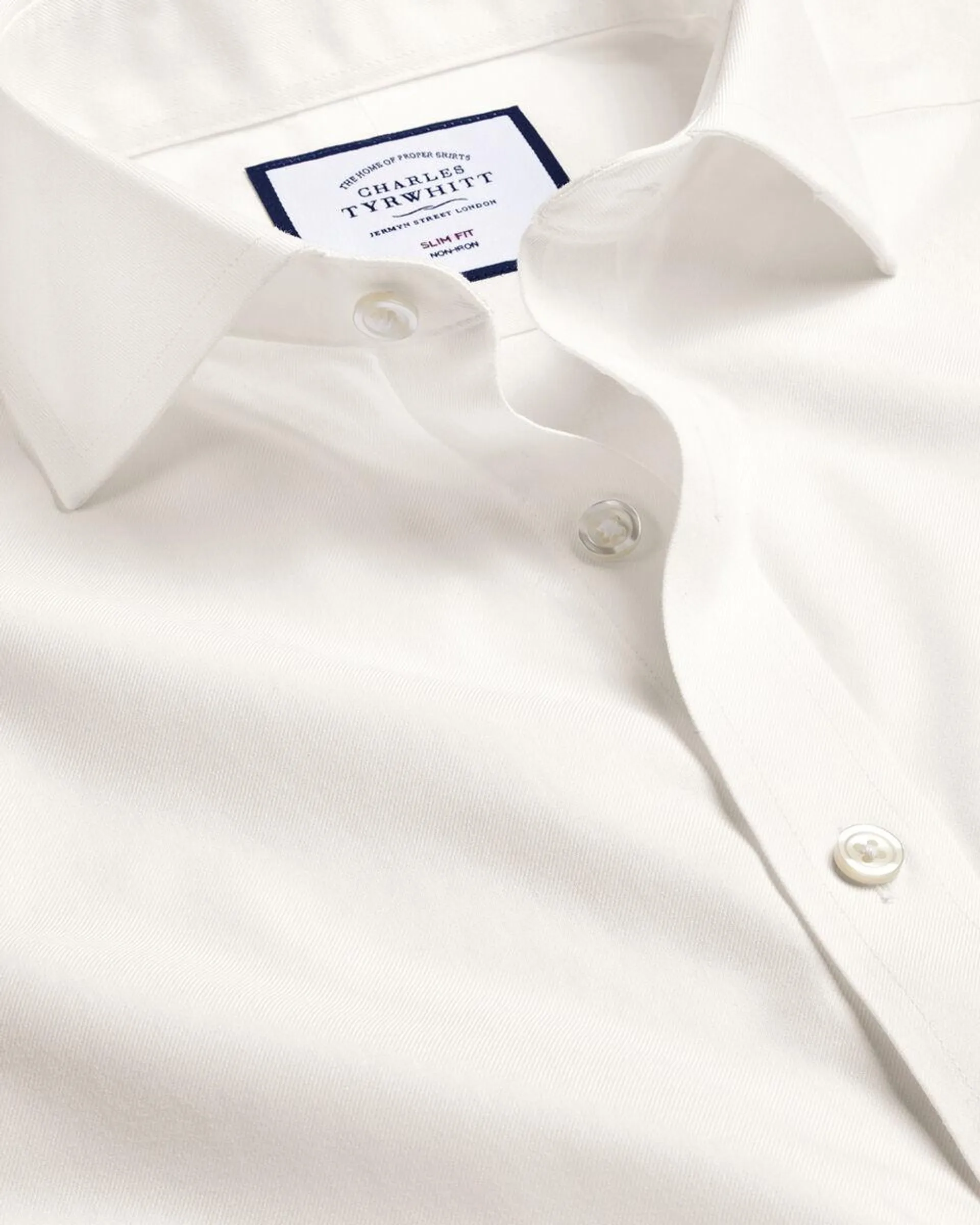 details about product: Cutaway Collar Non-Iron Twill Shirt - Ivory