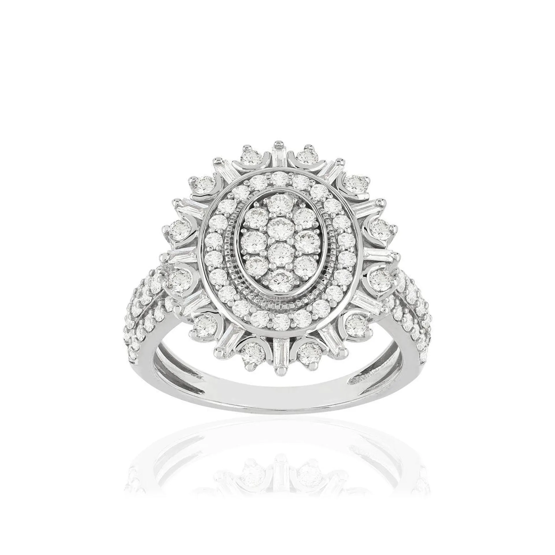 Bague or blanc 750 diamants