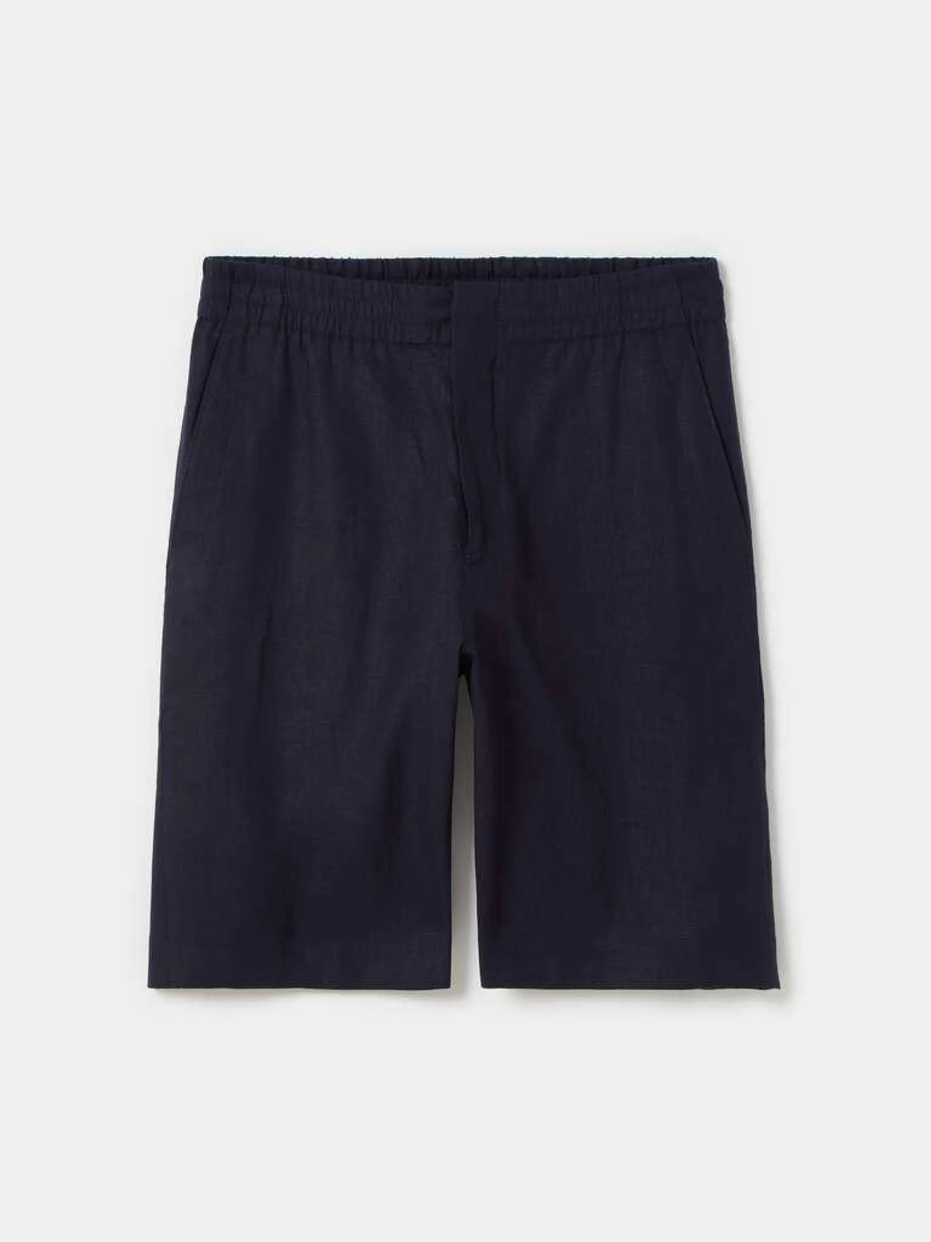 Contemporary Bermuda shorts in linen Bleu nuit