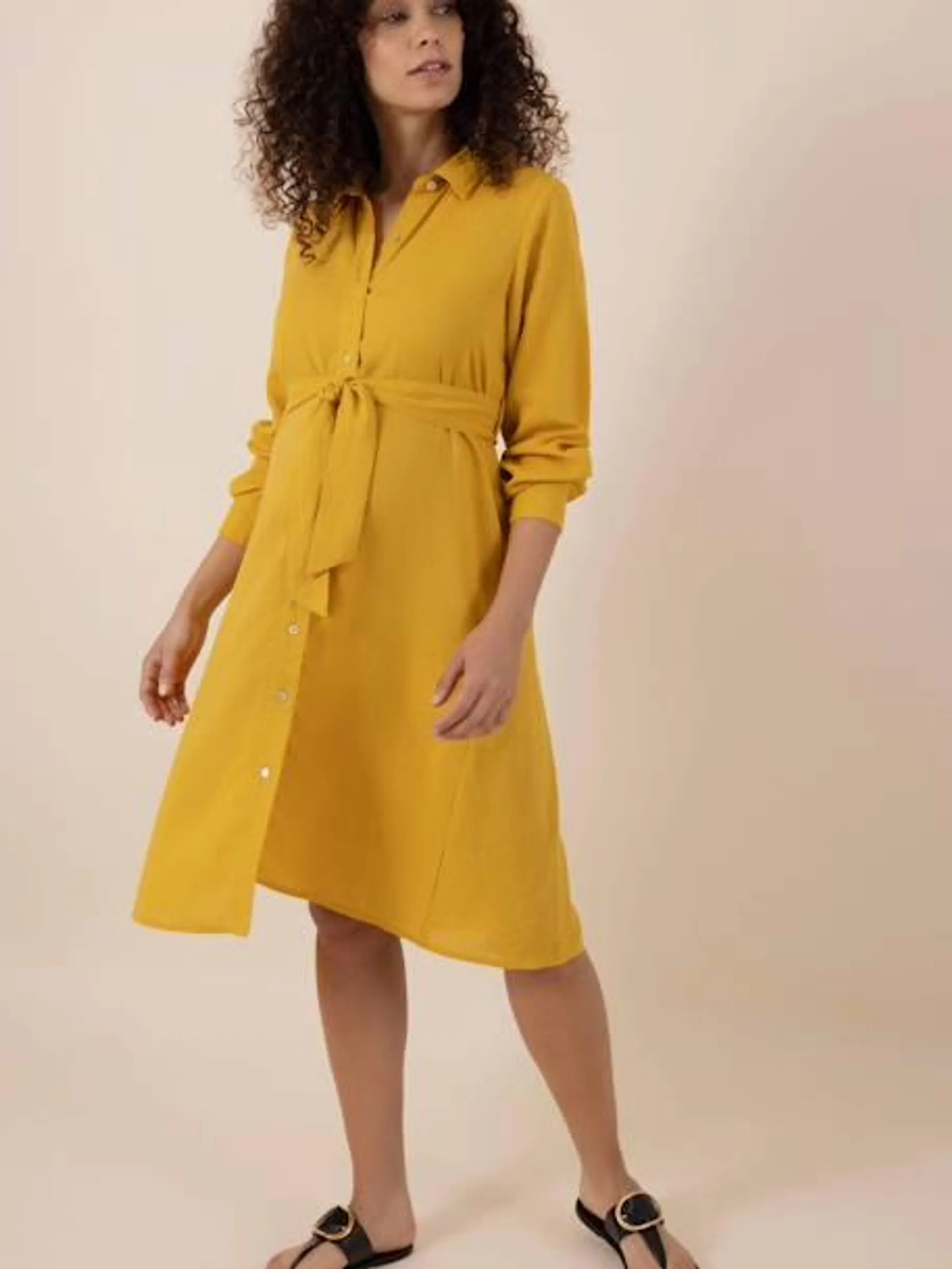 Robe de grossesse en lin Aina ENVIE DE FRAISE - ocre