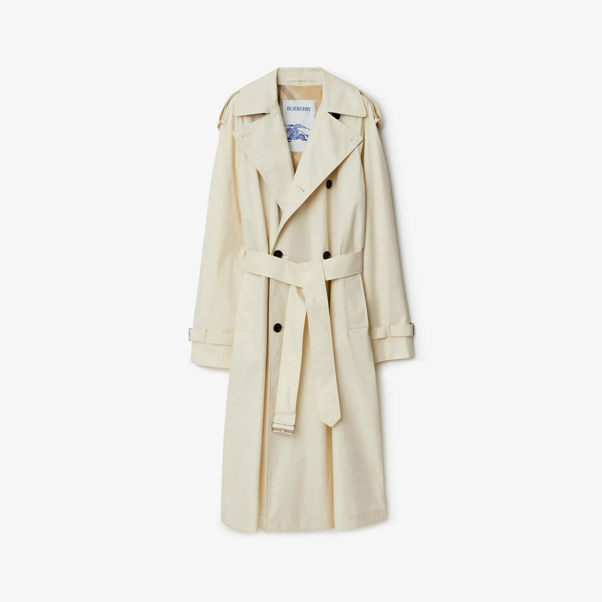 Trench long en gabardine