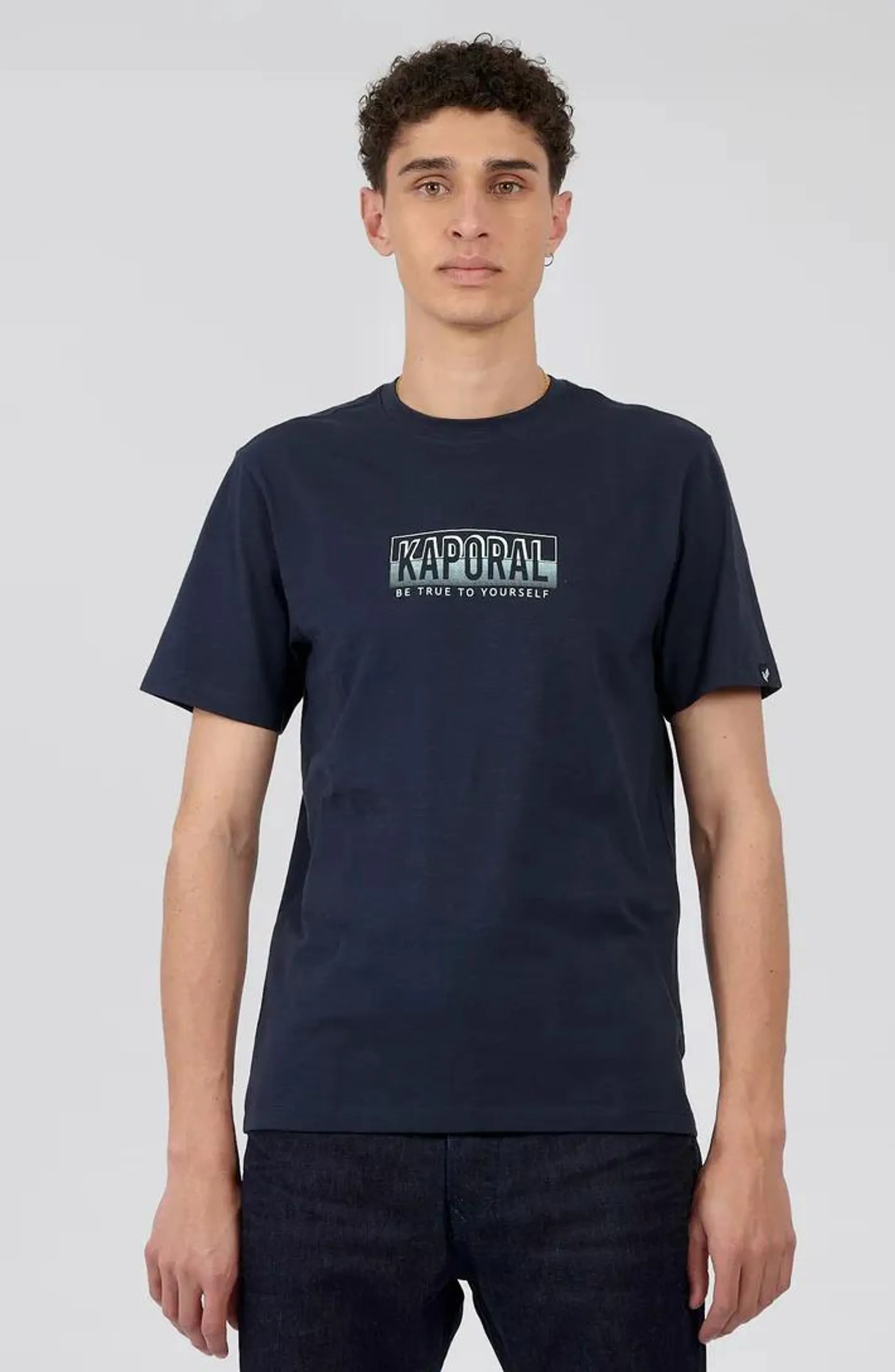 T-shirt bleu Homme en 100% coton bio