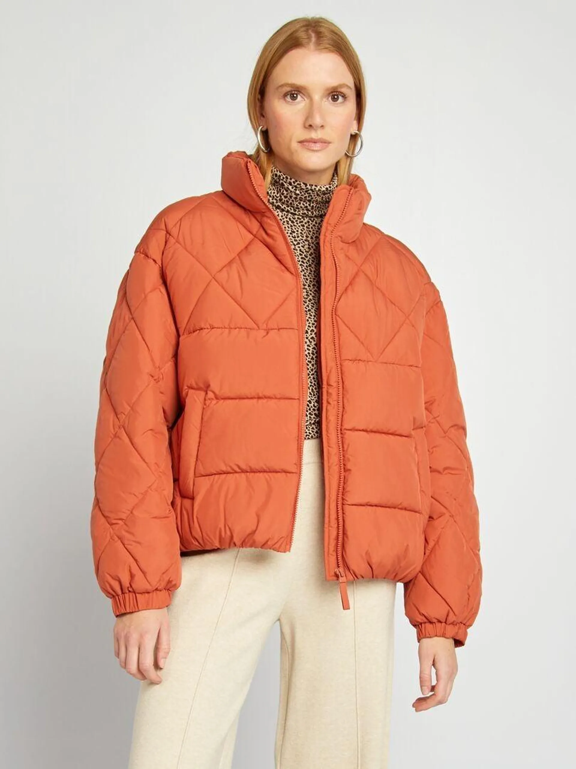 Doudoune quiltée forme oversize - Orange