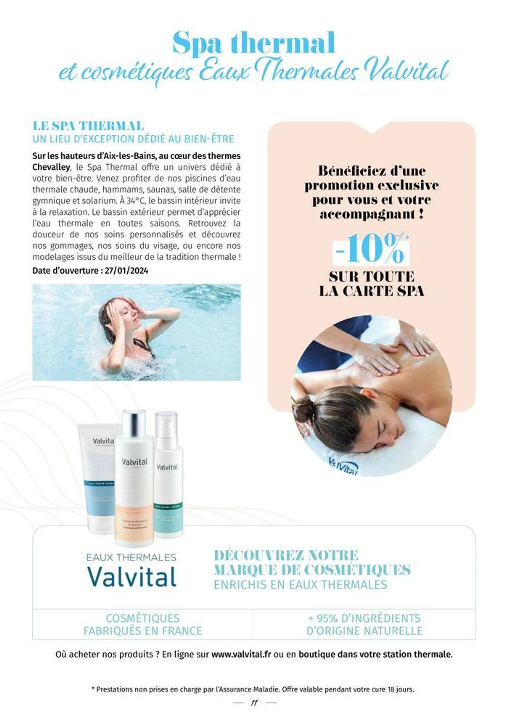 ValVital Brochure établissement Aix-les-Bains 2024 du 11 avril au 14 décembre 2024 - Catalogue page 11