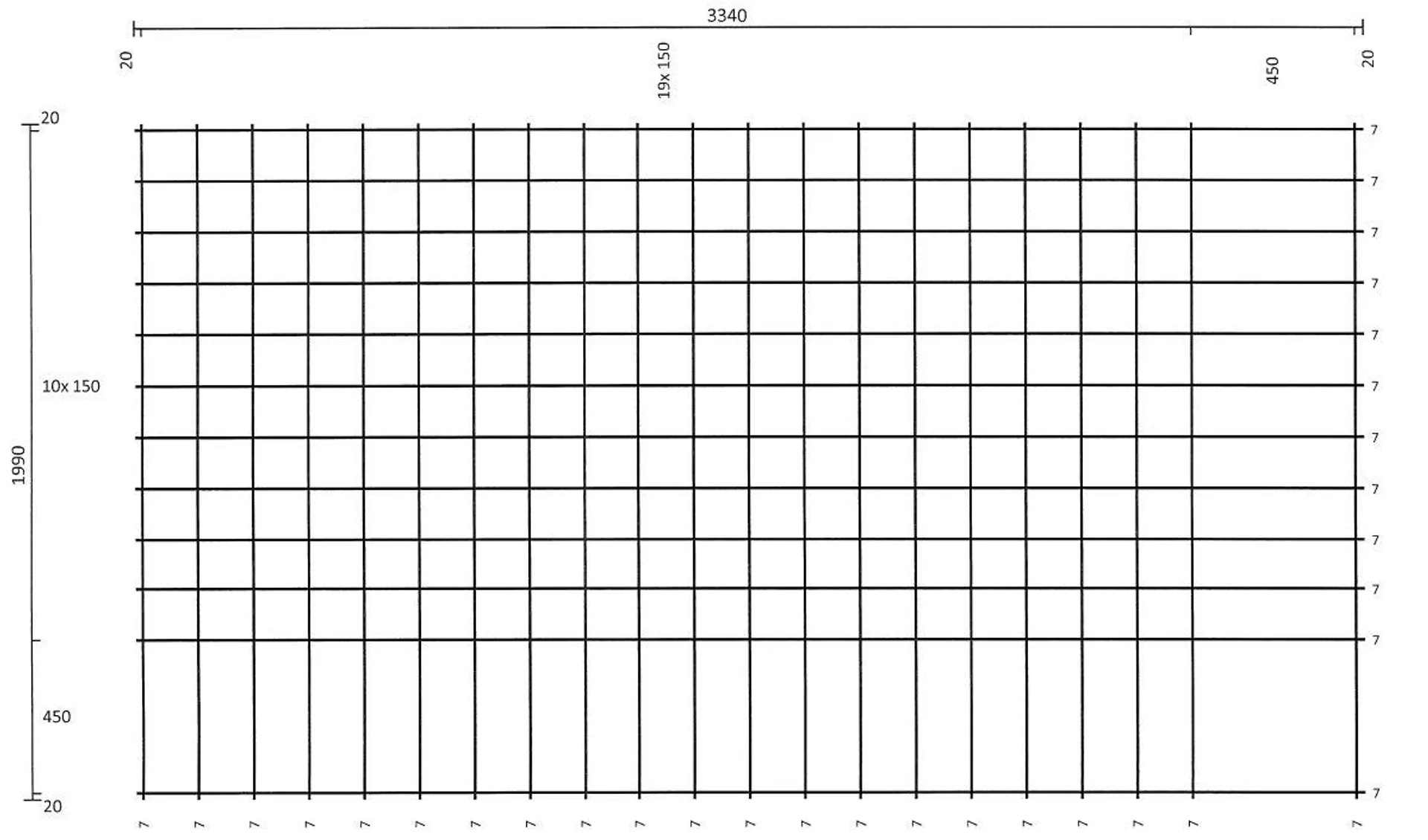 Treillis soudé INDI-TS 25C - D. 7 mm - 3,34 m x 1,99 m - maille 150 x 150 mm - Les Indispensables