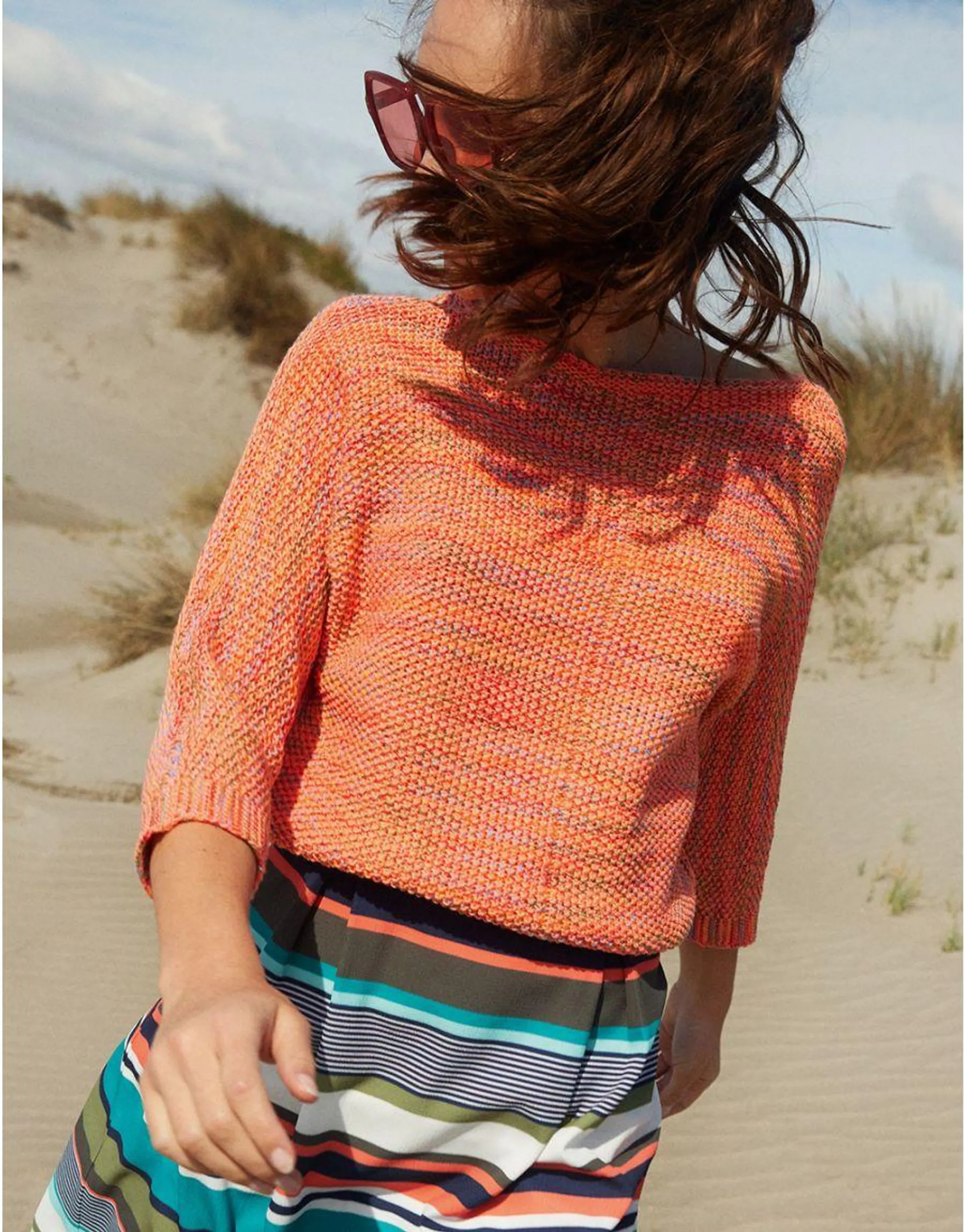 Pull corail chiné