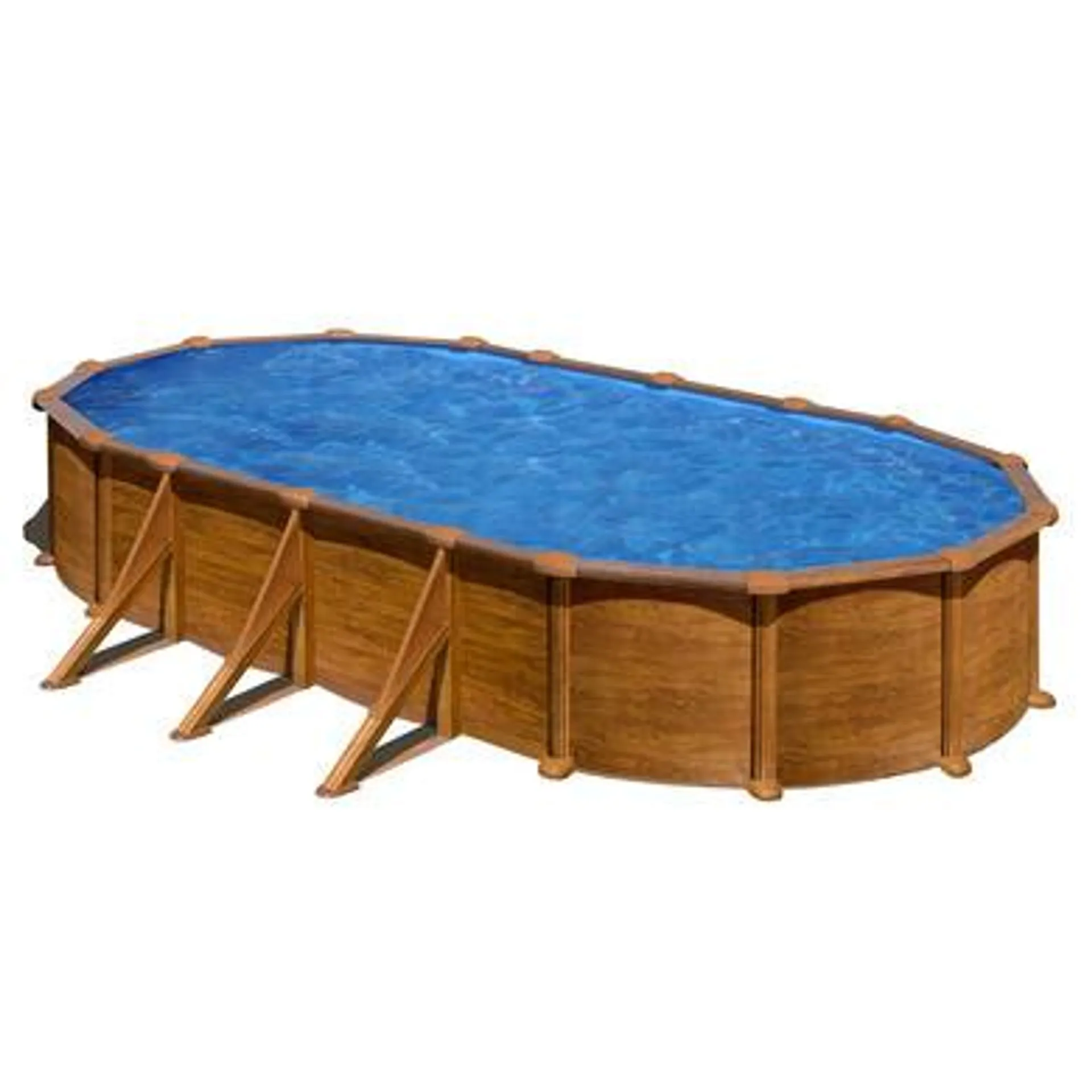 Piscine Acier décor bois 7,44 x 3,99 x 1,32 m