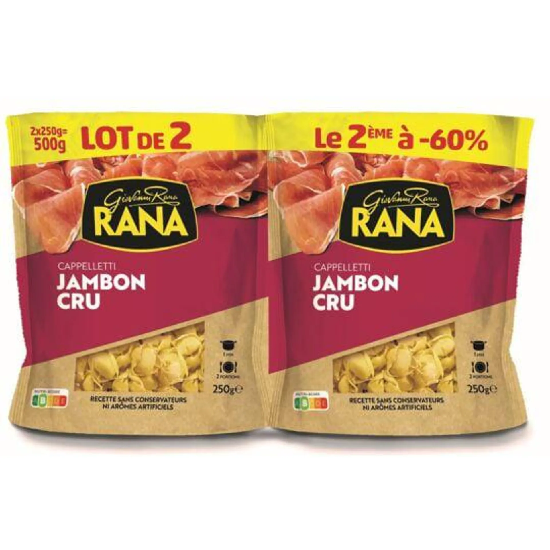 Pates fraiches cappelletti jambon cru RANA