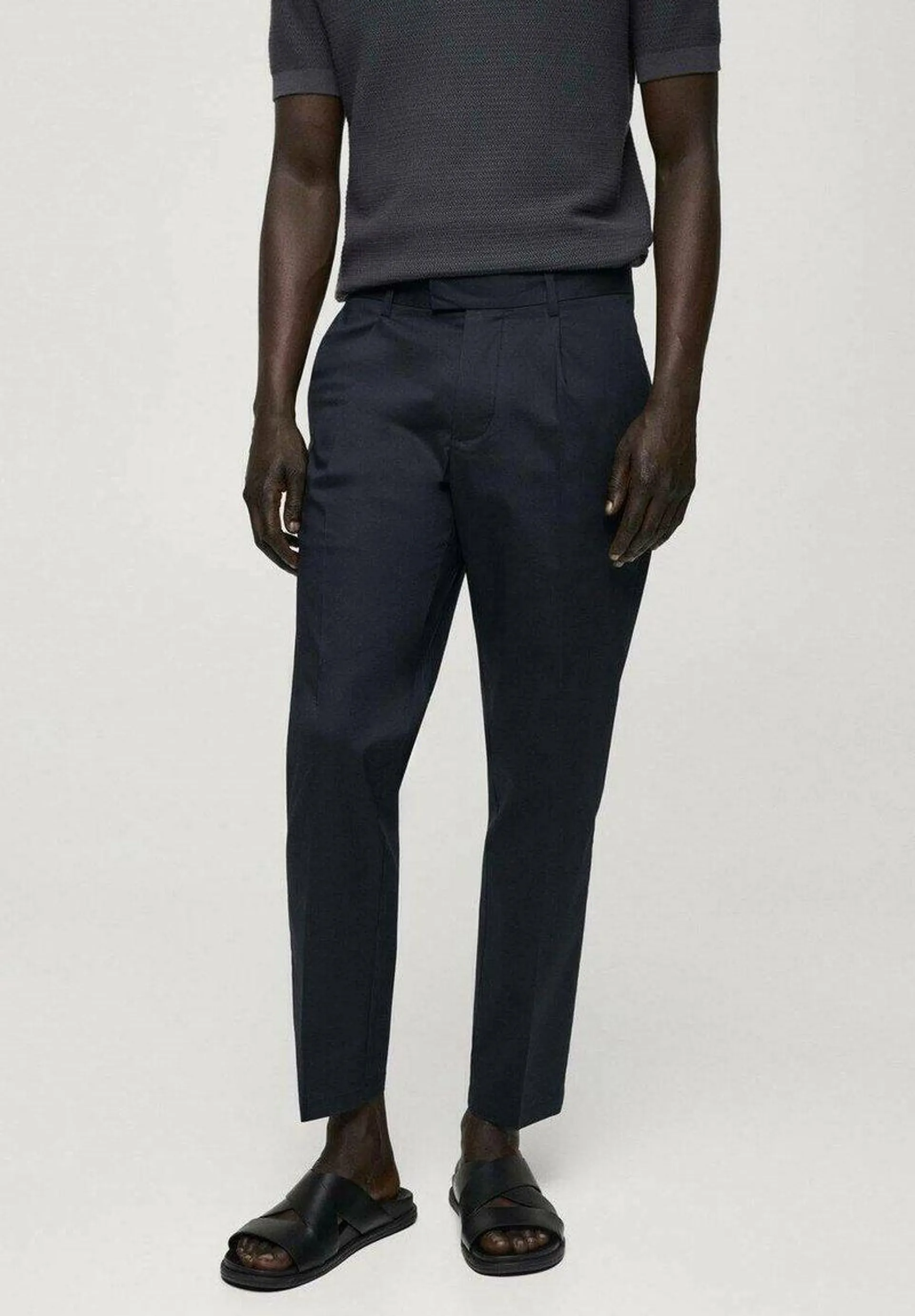 JON - Pantalon classique - bleu nuit