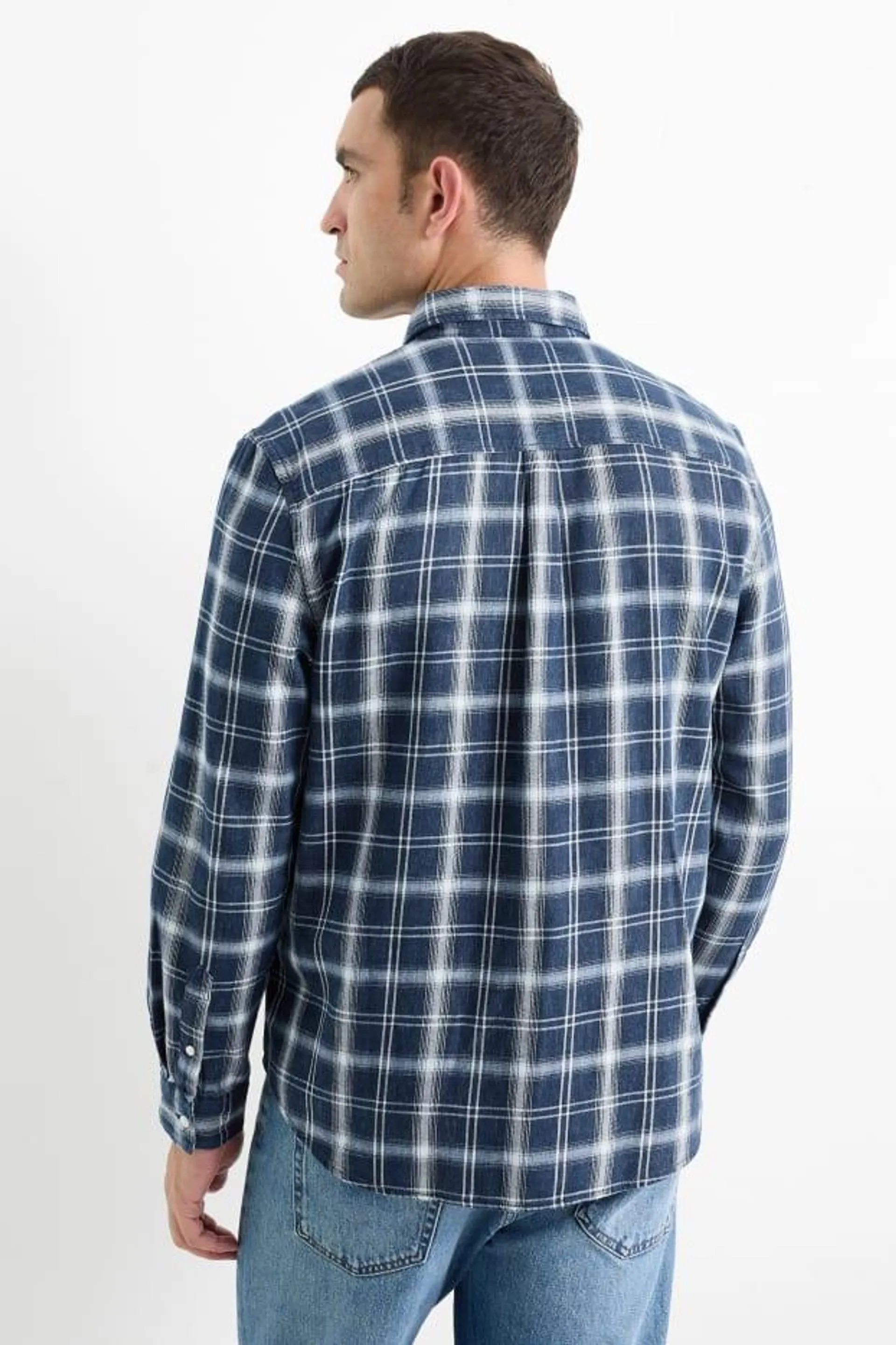 Overhemd - regular fit - button down - geruit