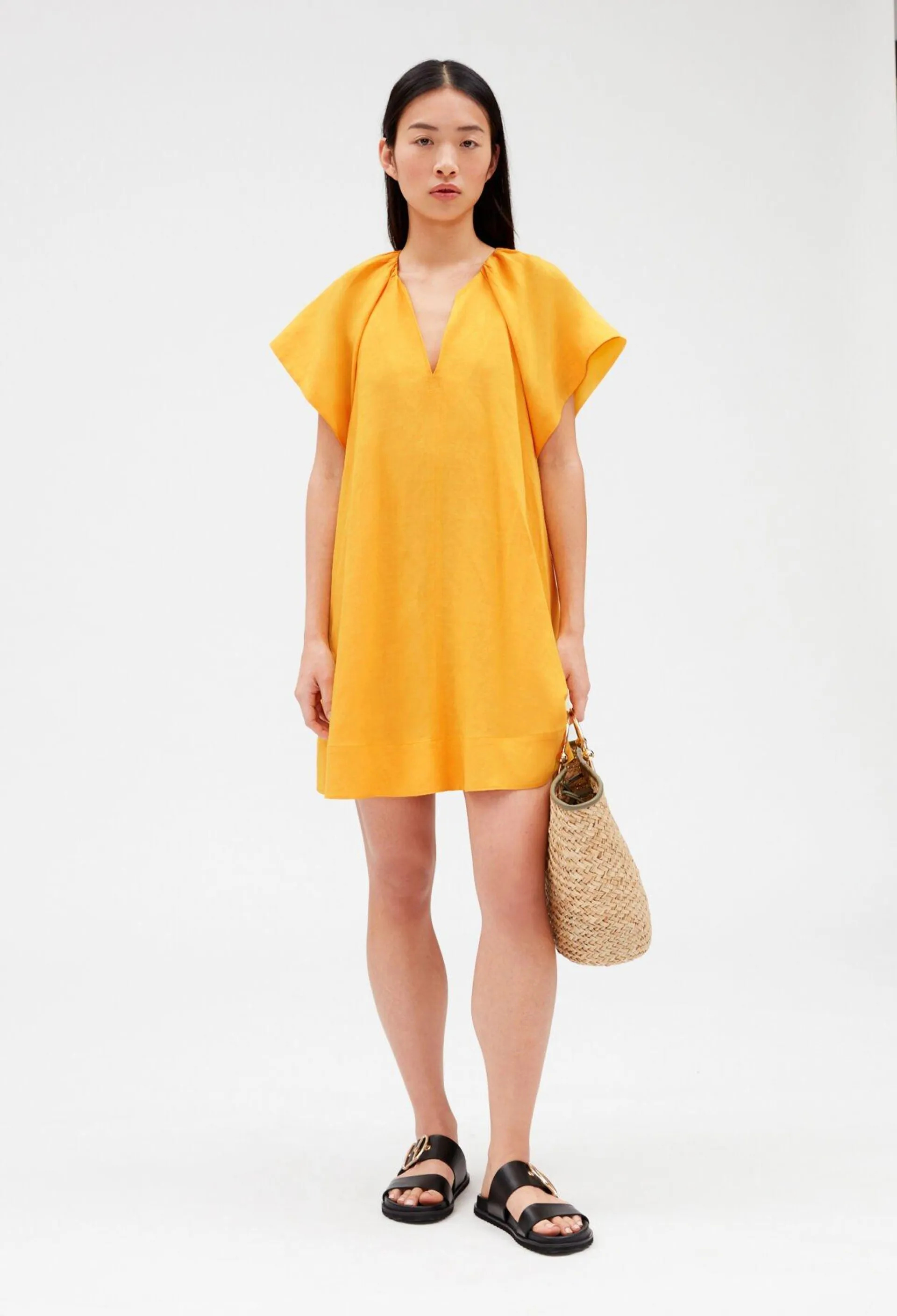 Robe courte jaune