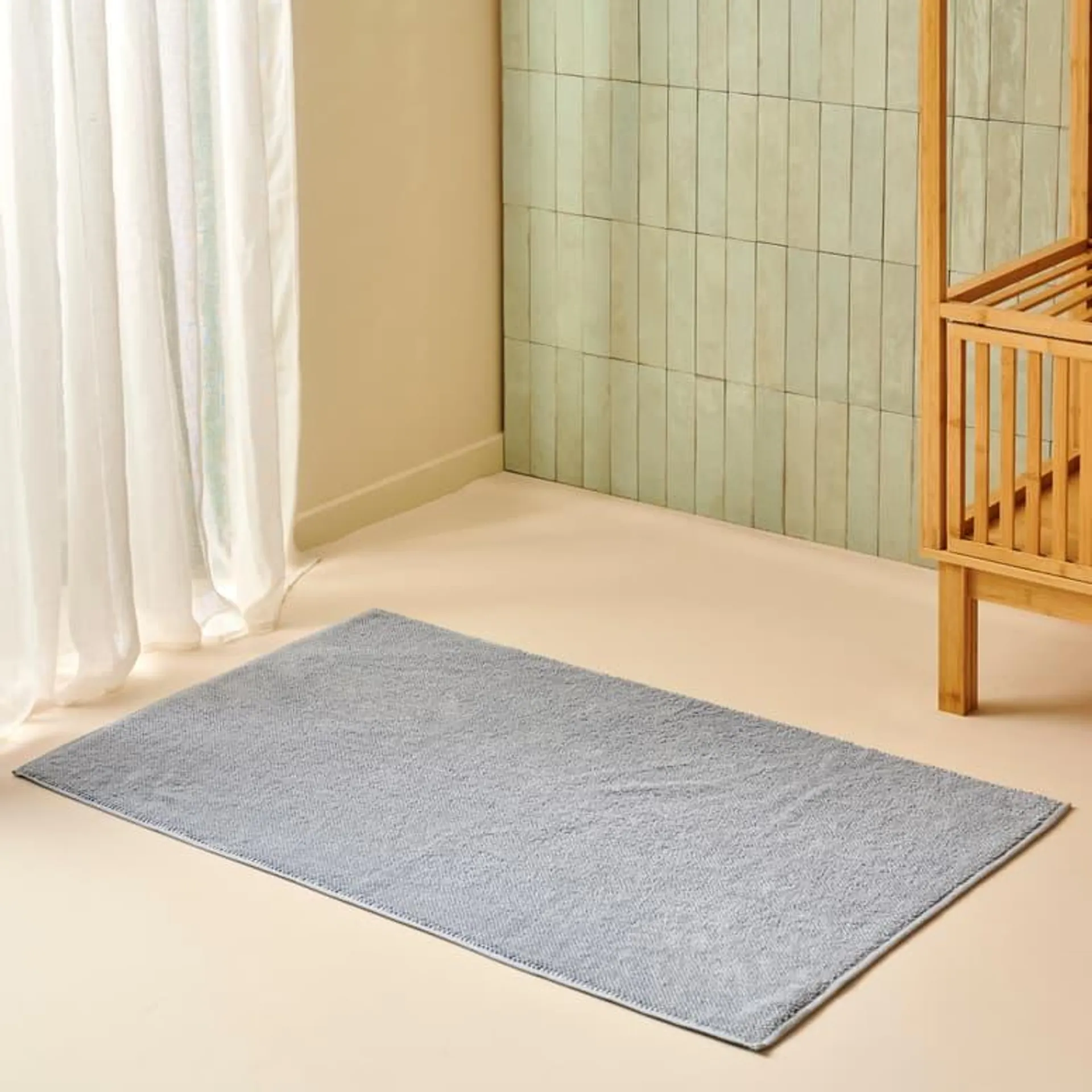 MINERAL Tapis de bain bleu