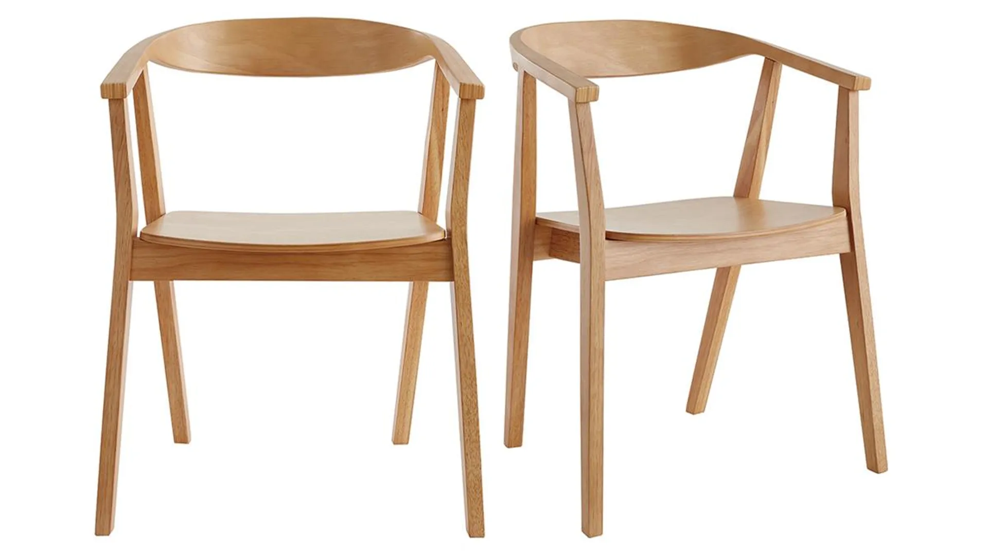 Chaises scandinaves en bois clair massif (lot de 2) BAHIA