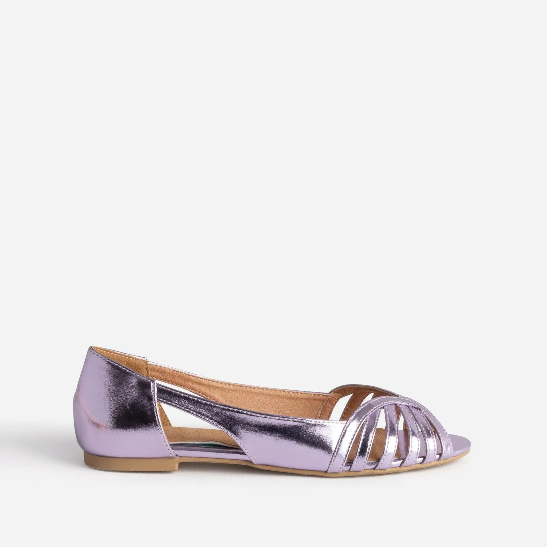 Ballerine lilas métallisé open toe