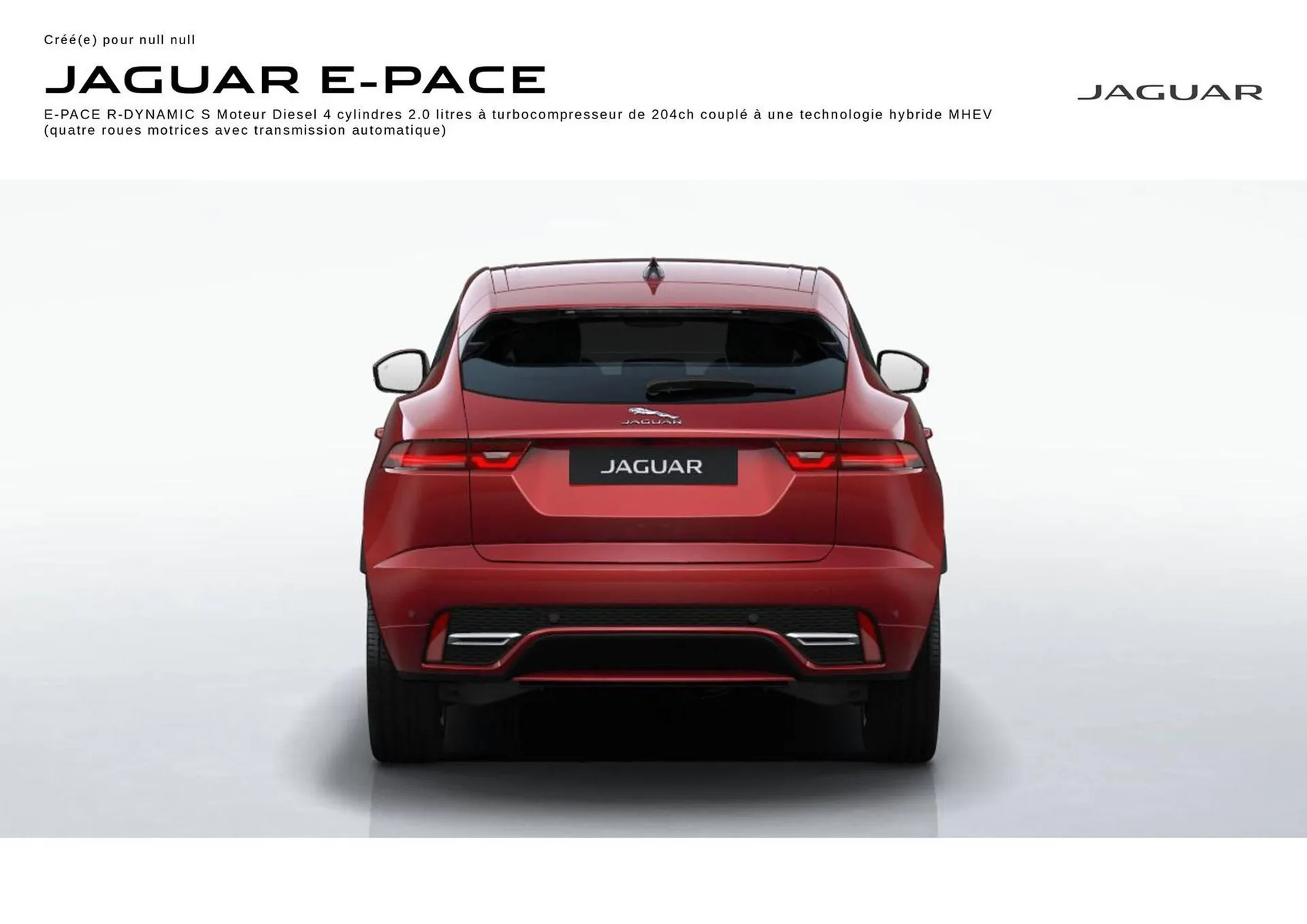 Catalogue Jaguar du 13 mars au 31 décembre 2024 - Catalogue page 1