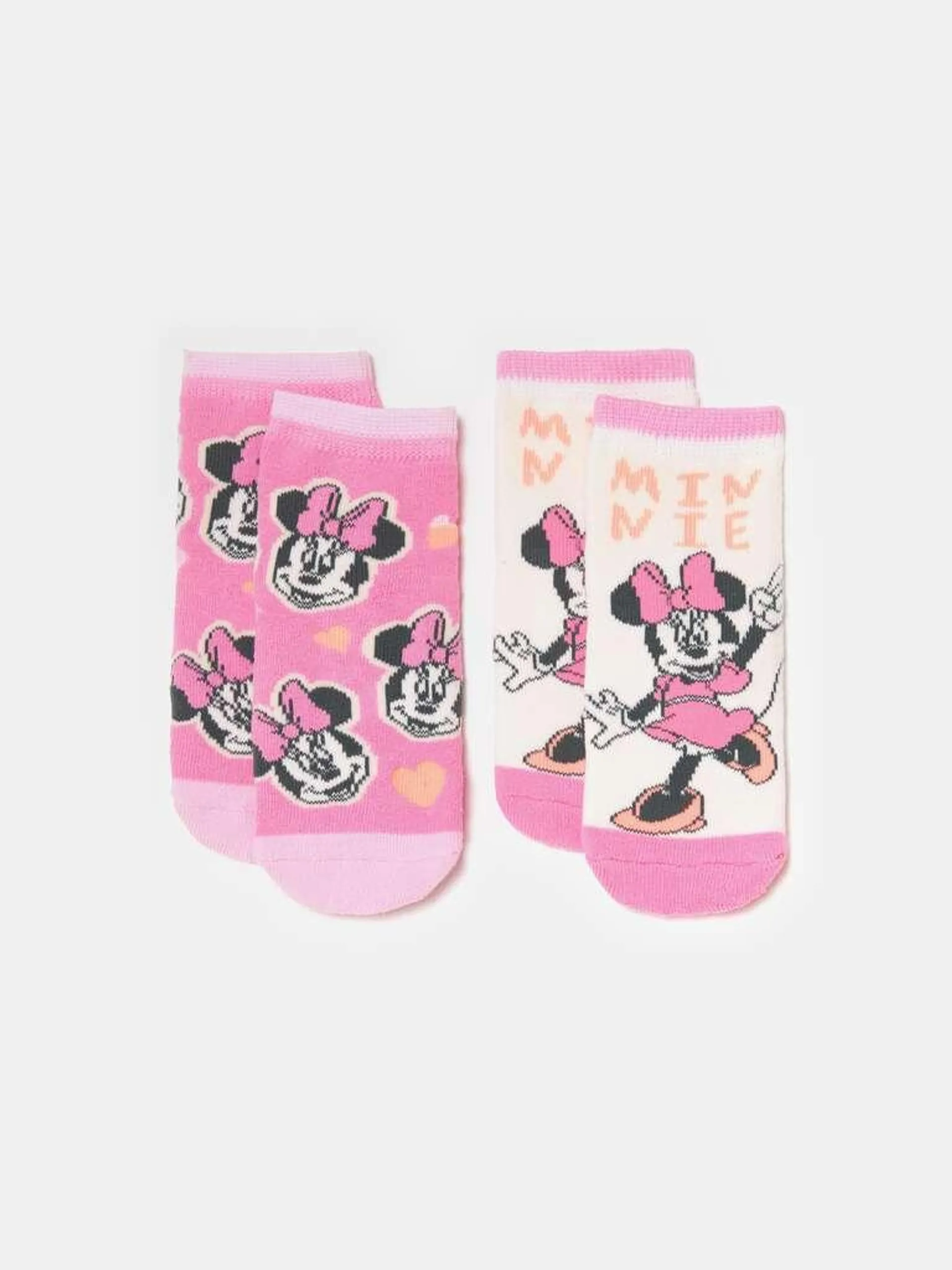 Two-pair pack slipper socks in organic cotton Rose